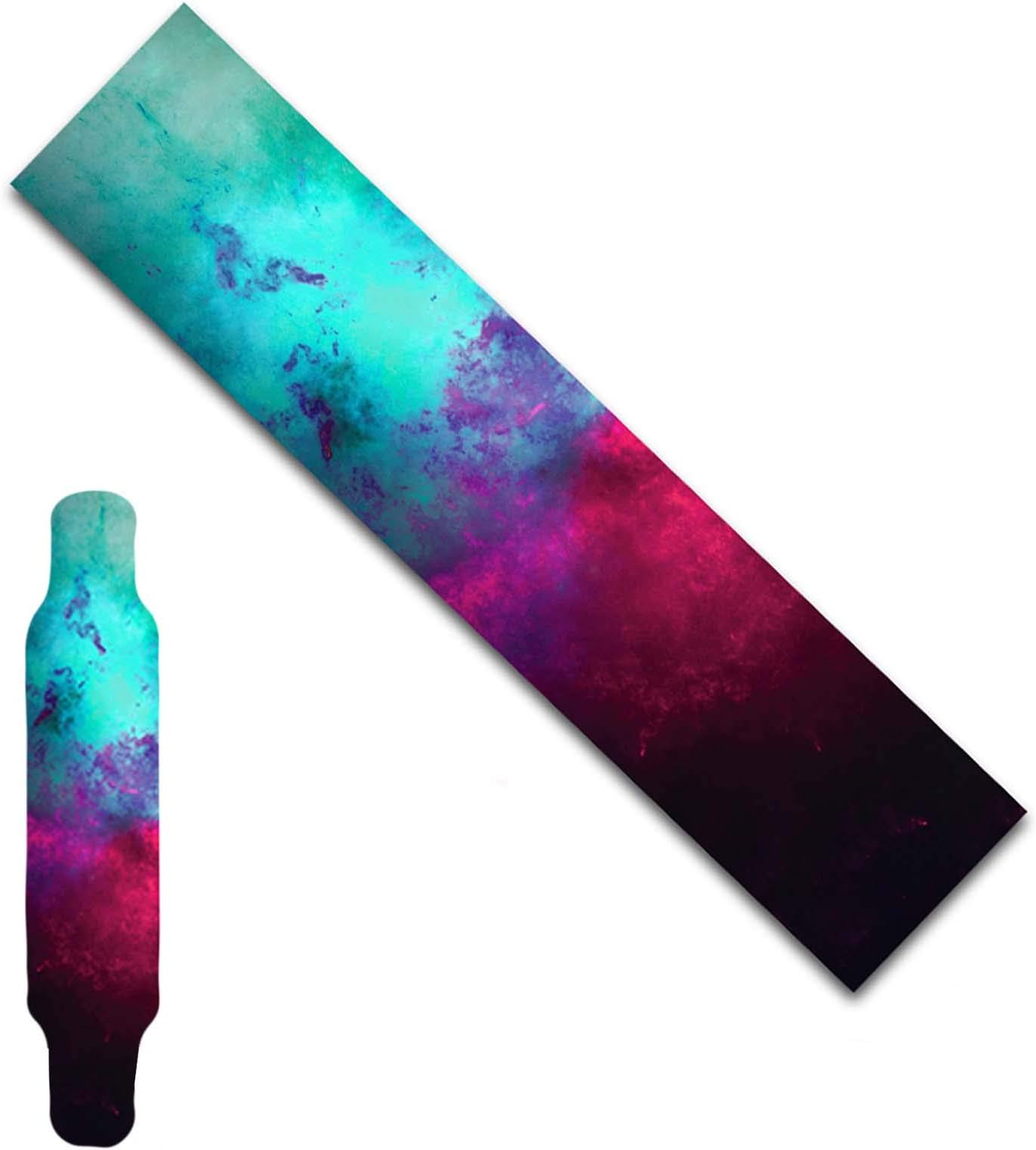 47"X10" Sport Outdoor Skateboard Longboard Dancing Board Double Rocker Board Cruiser Board Waterproof Diamond Griptape Sheet Sticker Deck Sandpaper (Color drawing)