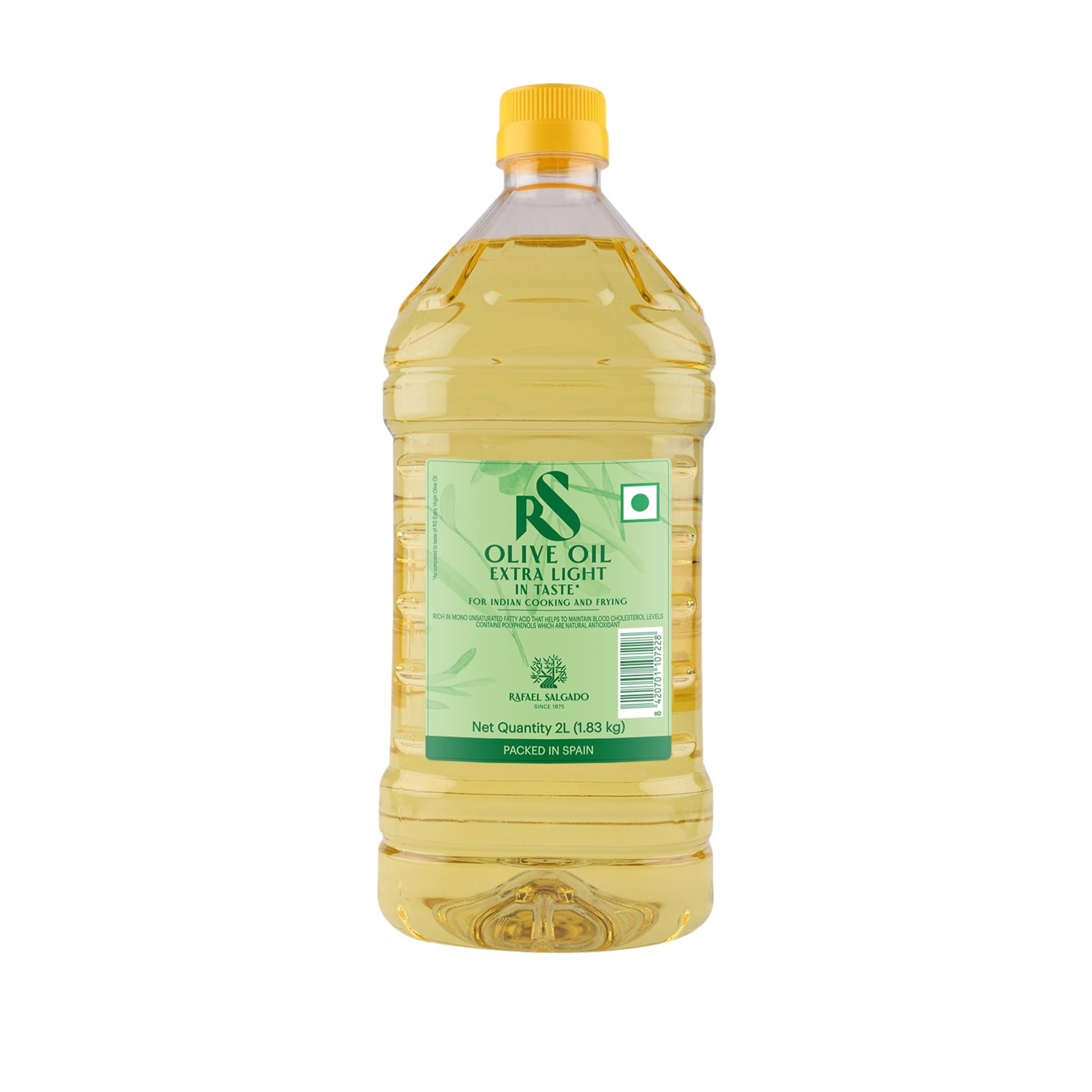 Rafael Salgado Extra Light Olive Oil |Good for Indian Cooking and Frying | Made & Packed in Spain | Rich in Antioxidants - 75% MUFA| Pet - 2 Liters
