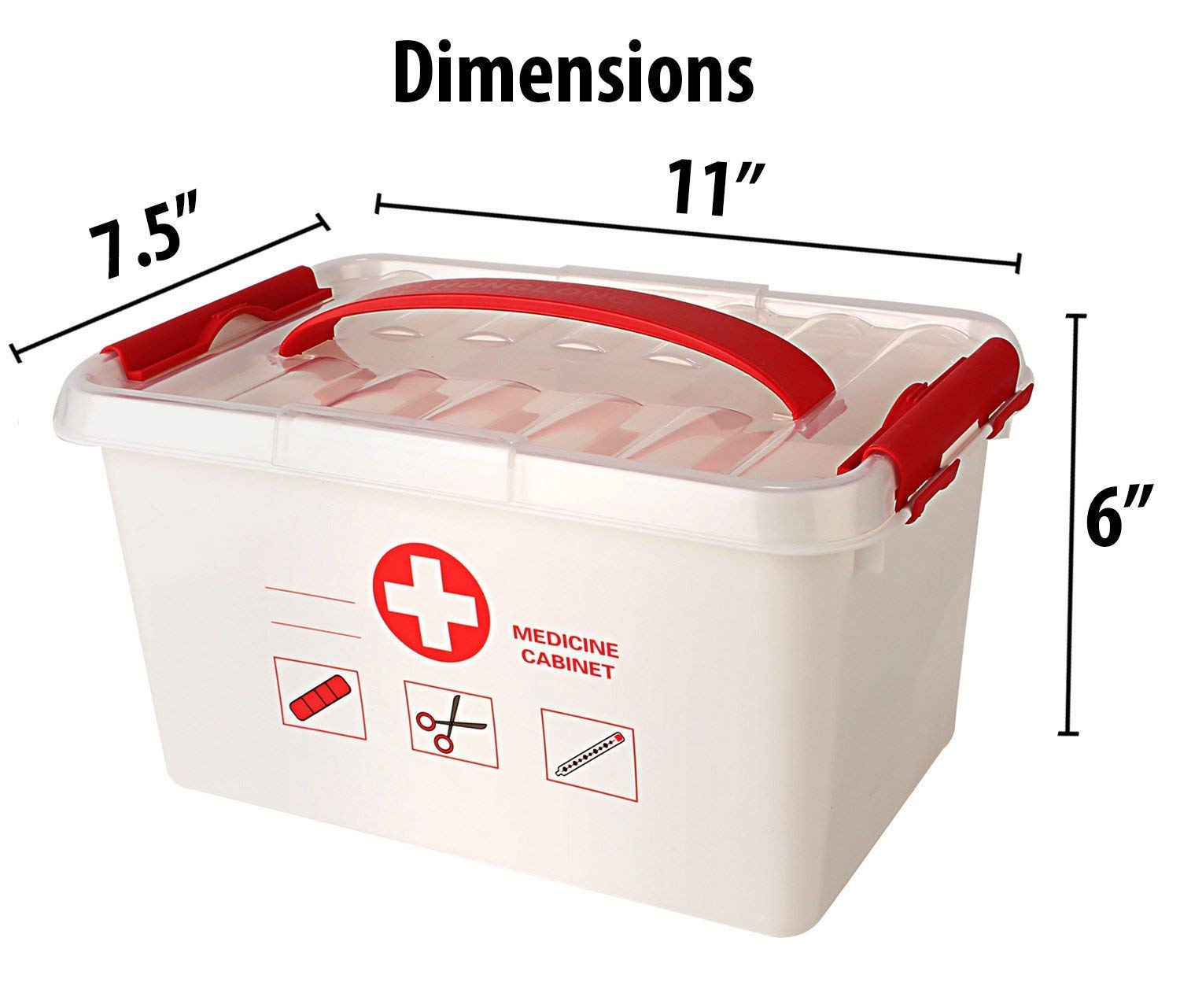 SHREVI IMPEX First Aid Kit Box Lockable Medicine Storage Box Family Emergency Kit Cabinet Organizer with Detachable Tray and Handle Portable for Home Camping Travel Hiking 2