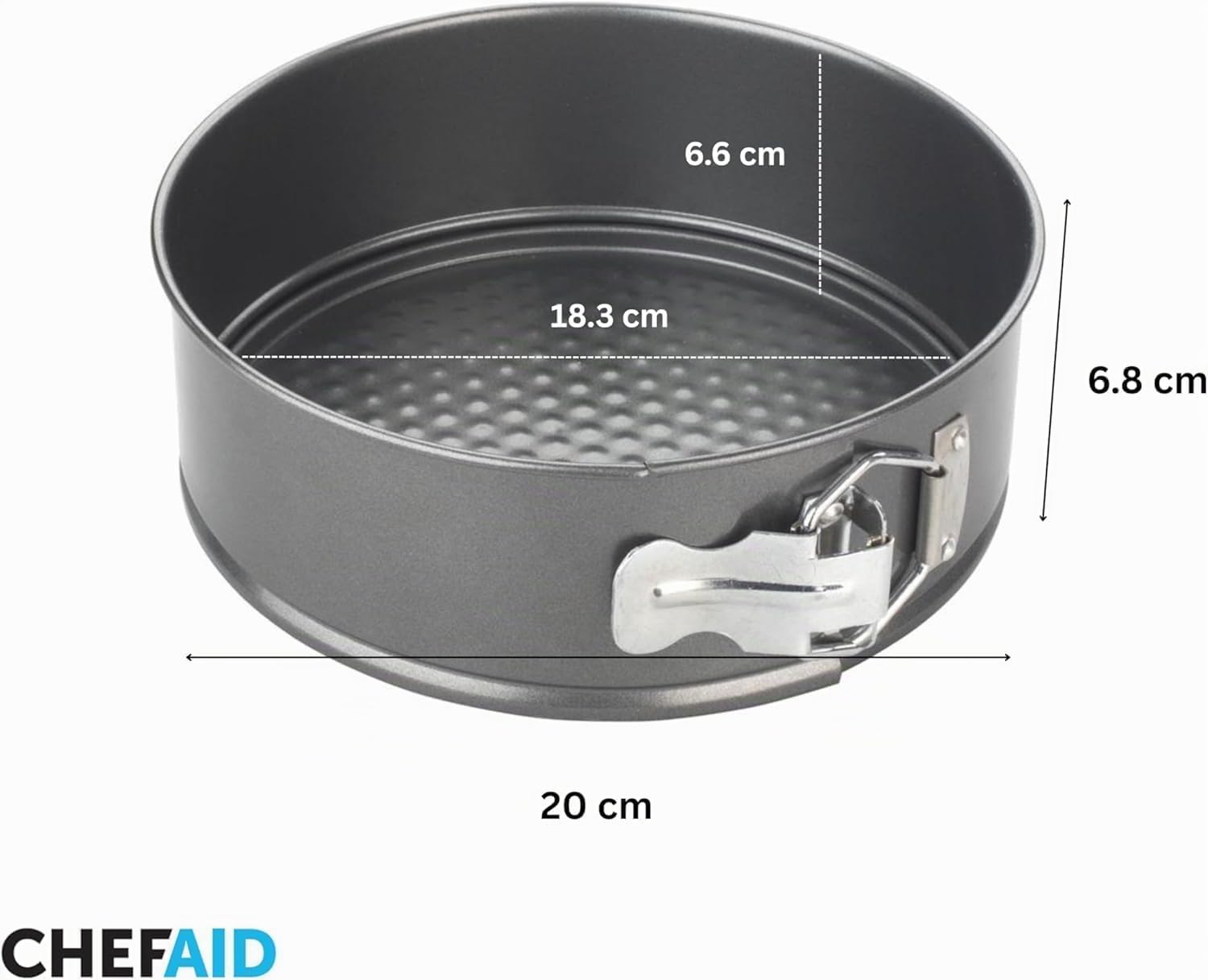 Chef Aid Moule à Gâteau Rond Amovible Antiadhésif 20cm Base Démontable