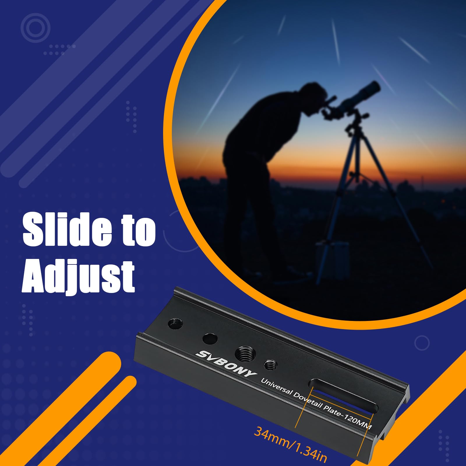 Svbony 4.72" Telescopio con Piastra di Montaggio a Coda di Rondine da 120 mm per Treppiede Equatoriale OTA