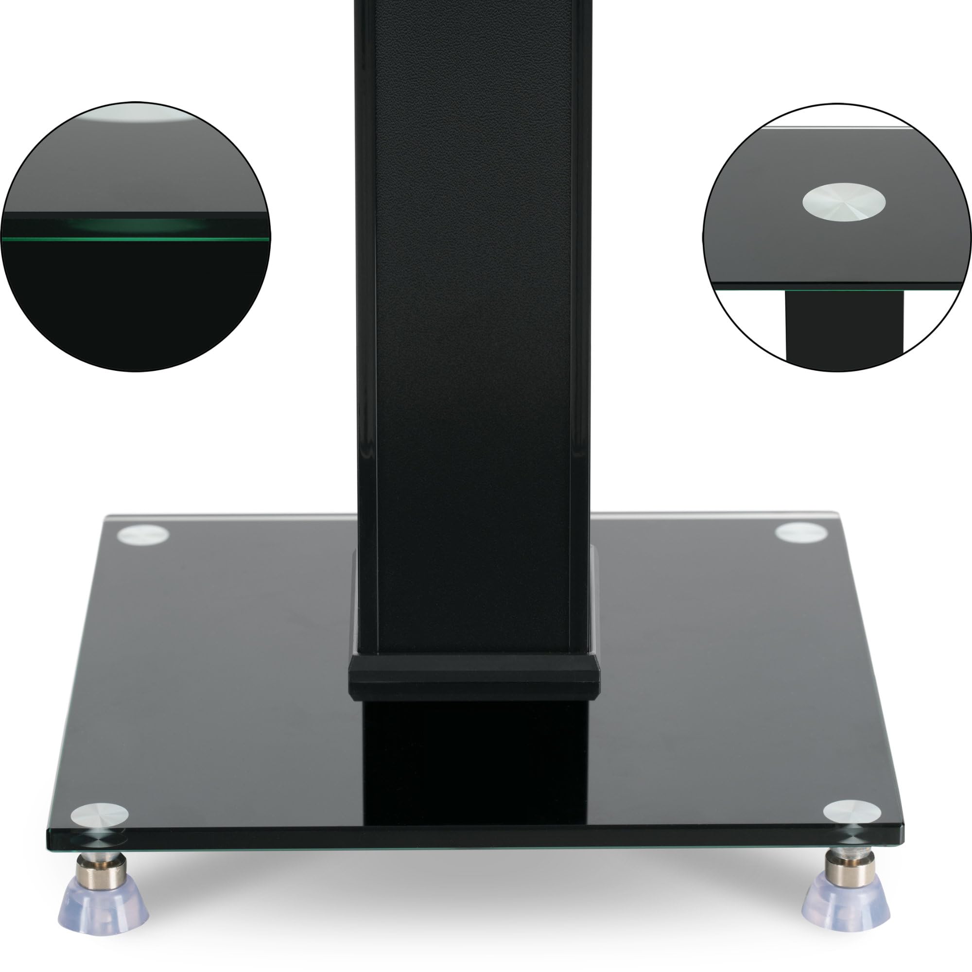 Pronomic SLS-282L BK supporti per diffusori: design elegante con 2 lastre di vetro, altezza regolabile 73 cm, portata 10 kg ciascuno, gestione cavi nascosta. Ideale per monitor o impianti Hi‑Fi. Nero