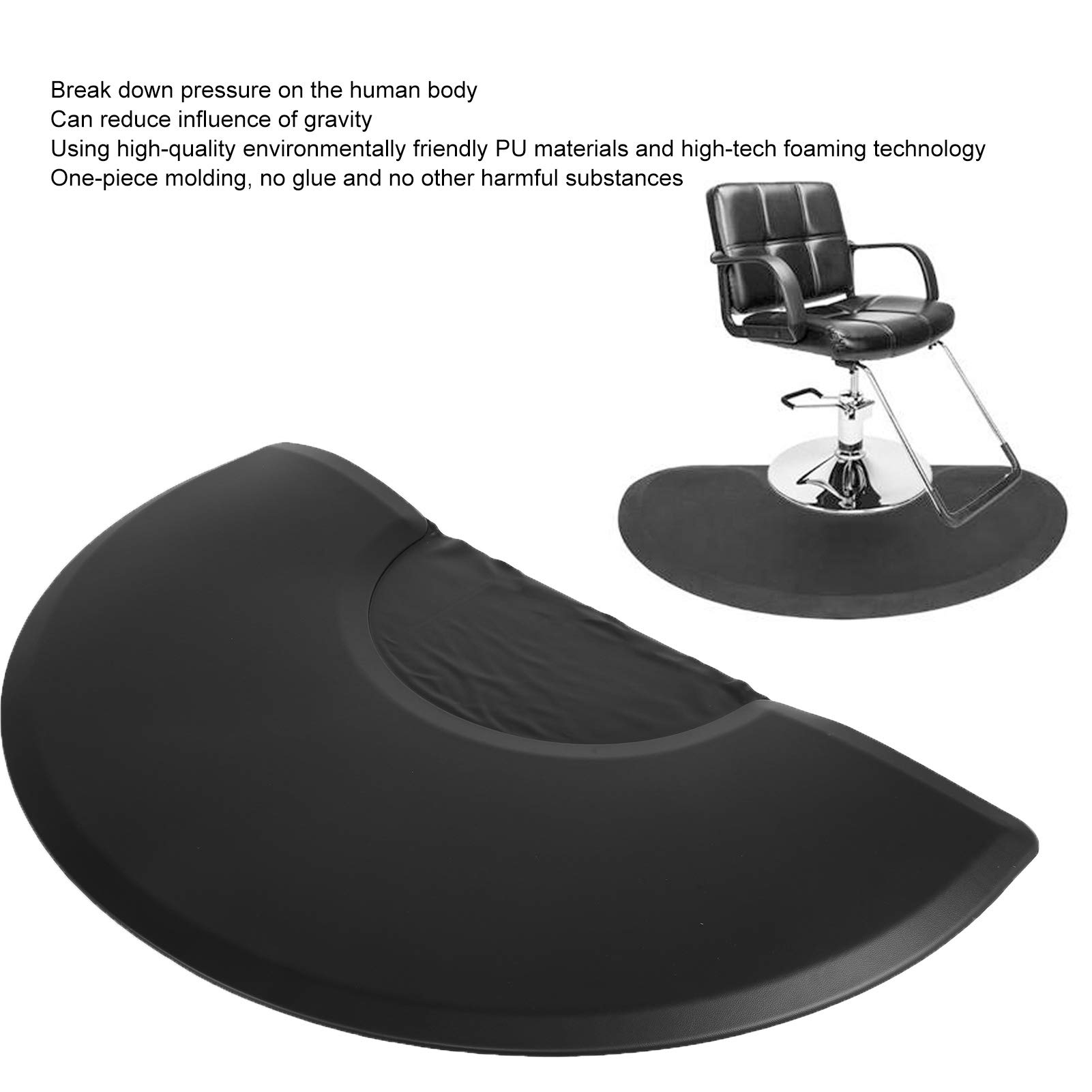 Anti-Ermüdungsmatte für Salonfriseur-Boden-Stehstützmatte, halbrunde Dekompressions-Anti-Ermüdungs-Stehmatte für Friseure, Salonmatte mit hochwertigem PU-Material, 149,9 cm