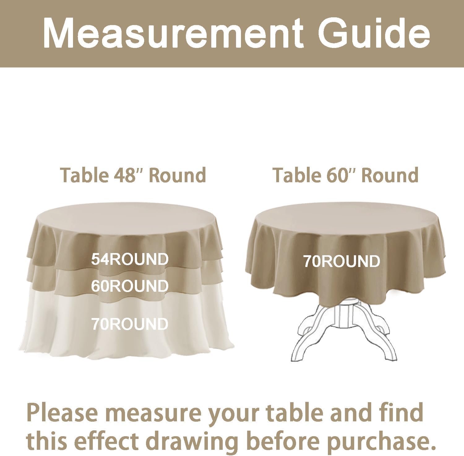 Hiasan 70 Inch Round Clear Plastic Tablecloth - 100% Waterproof Oilproof Stain Resistant Wipeable Clear Vinyl Tablecloth Protector, 2 Pack