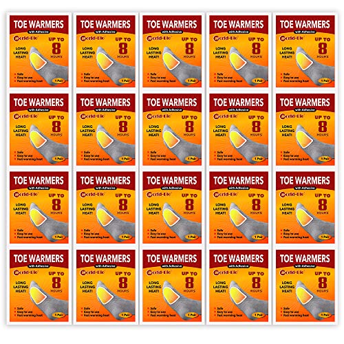 World-Bio Toe Warmers Adhesive - Long Lasting Safe Natural Odorless Air Activated Warmers Up To 8 Hours Of Heat - Disposable Toe Warmers Hot Hands Feet 20 Pairs - Mini Patch Keep Warm In Chill Winter #TOP12