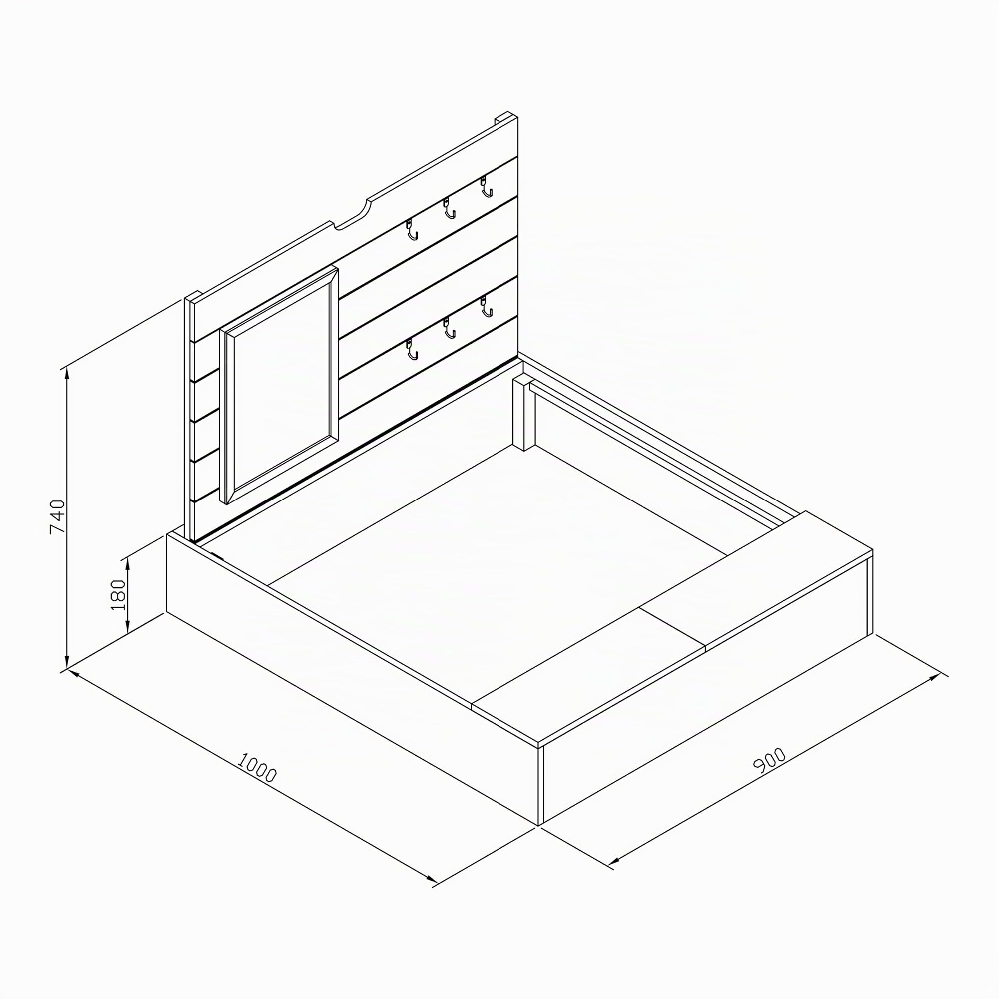 AXI | Mandy - Sabbiera con contenitore e coperchio Grigio, Marrone | Sabbiera in legno, legno di Hemlock | Facile da costruire, conservare | Da 3 anni