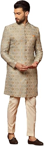KISAH Ensemble Sherwani pour homme – Vêtements ethniques indiens traditionnels p