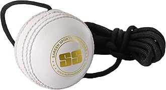 SS Legend Hanging Ball for Cricket Bat Knocking and Practice with Reaction String, Threaded Seam