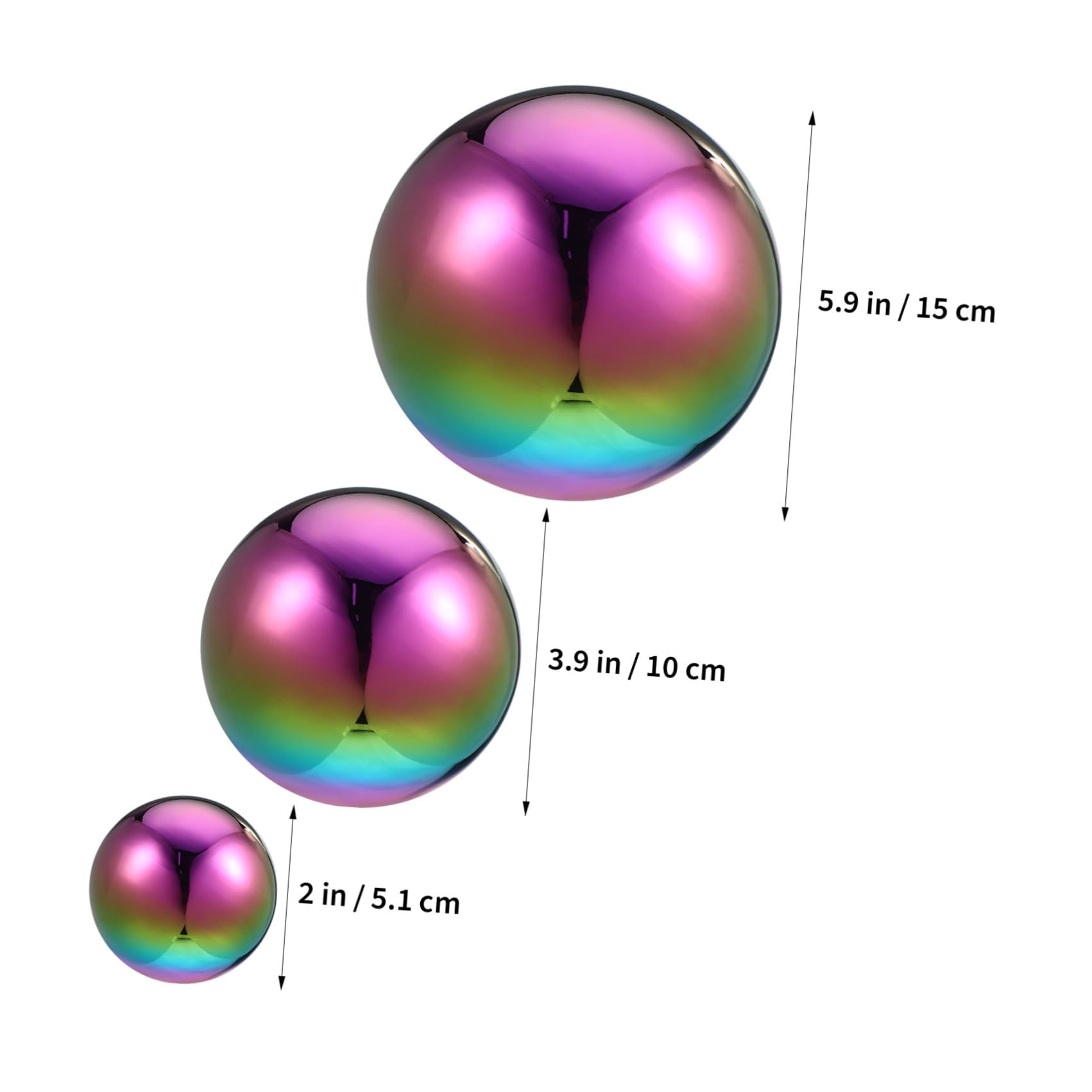 BESTonZON Lot de 6 Boules de Jardin en Acier Inoxydable Poli Miroir - Boules Creuses en métal - Boules de Bassin - Réfléchissantes en Acier Inoxydable - pour l'extérieur, Jardin, étang, Piscine