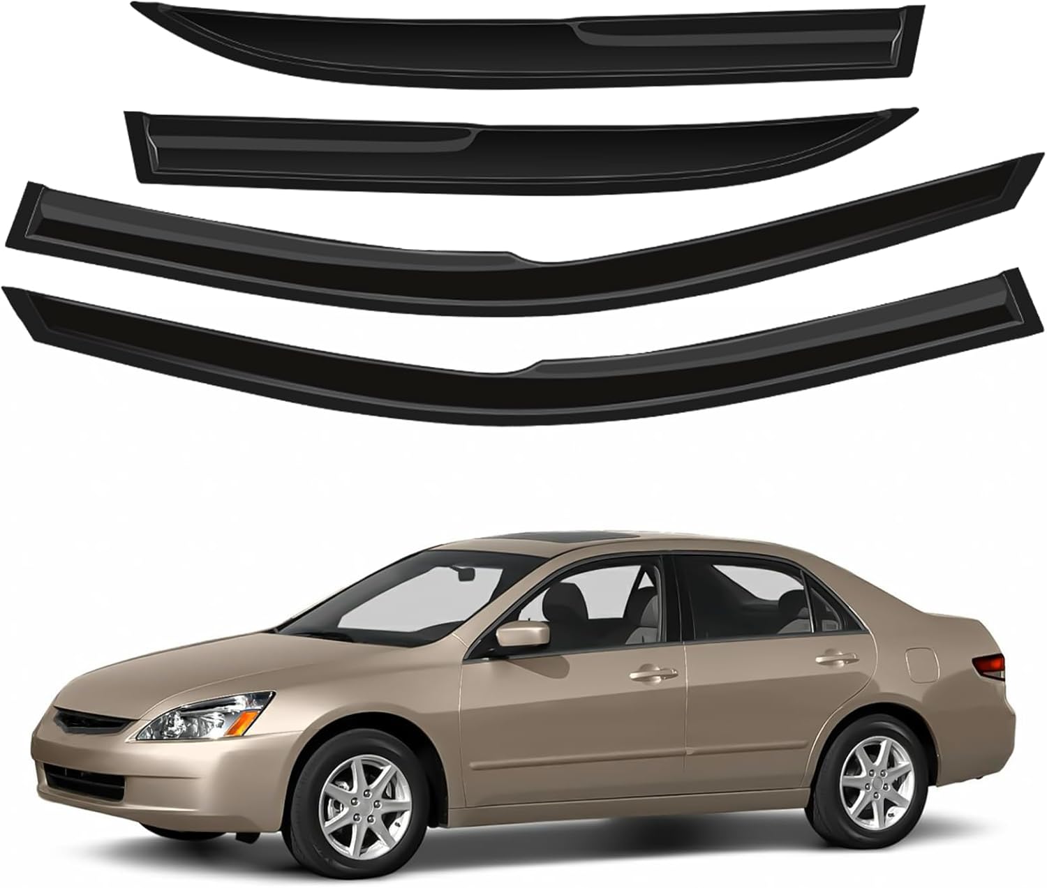 4pcs Sun Rain Guard Trim Door Window Protection Visor In Channel Mount Style Smoke For Honda For Accord 2013-2017 - Foto 10