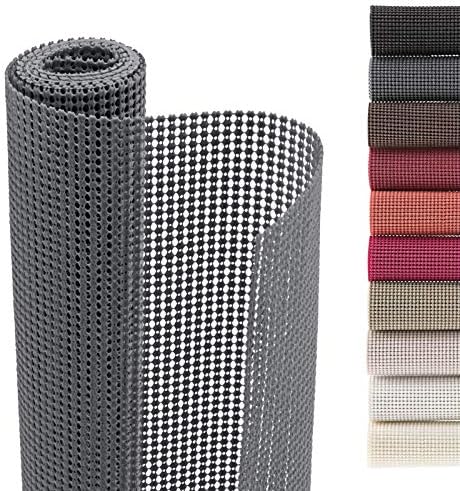 Smart Design Classic Grip Shelf Liner- Non Adhesive Home Organization Shelf Liners - Strong Grip, Non Slip, Easy Clean - Perfect for Desk, Shelves, Kitchen, Cabinet Protection - Graphite Gray​
