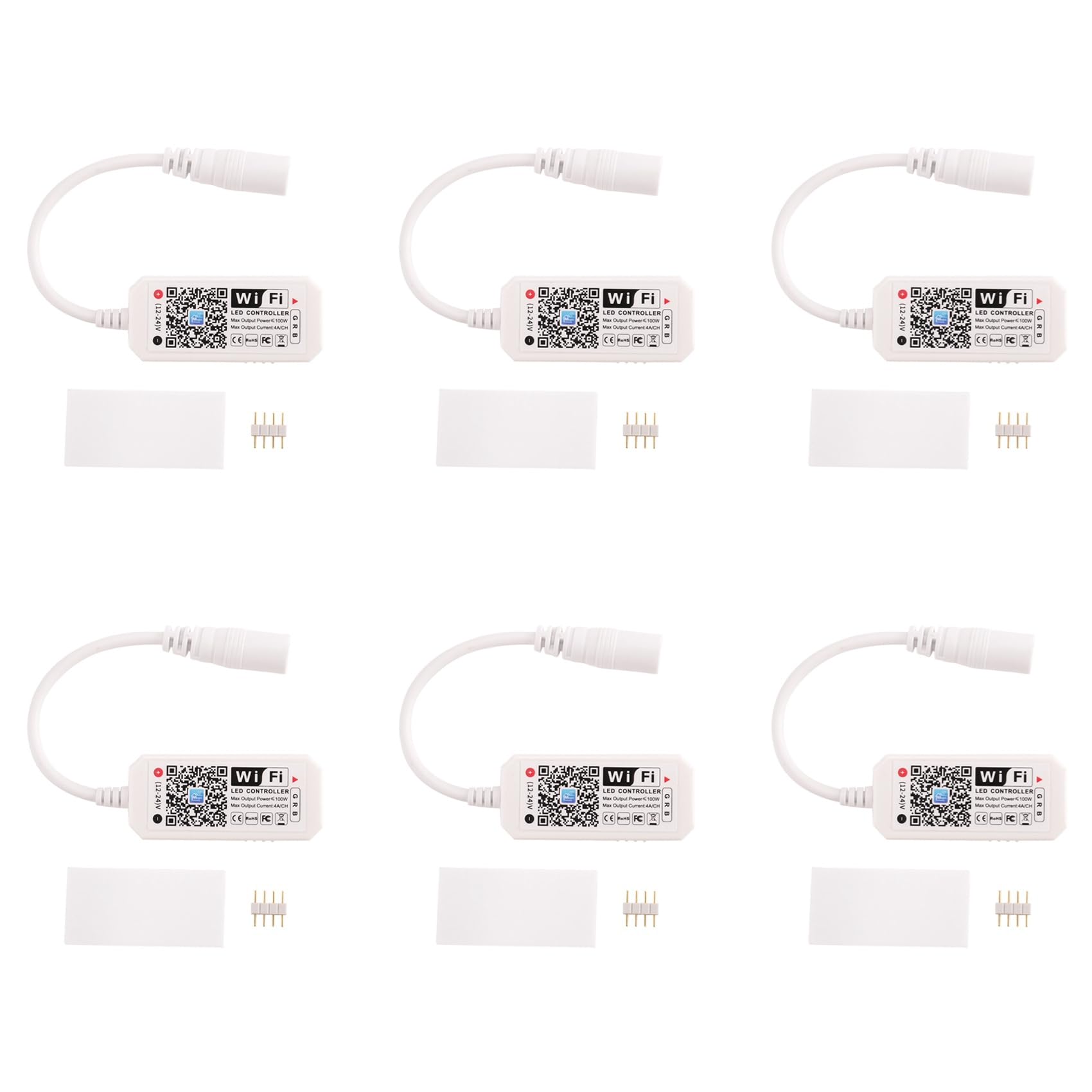 Jnchdghwa 6X RGB Led Light Strip Voice Control Work with & Home, WiFi Smart Controller with Free App Via iOS Android