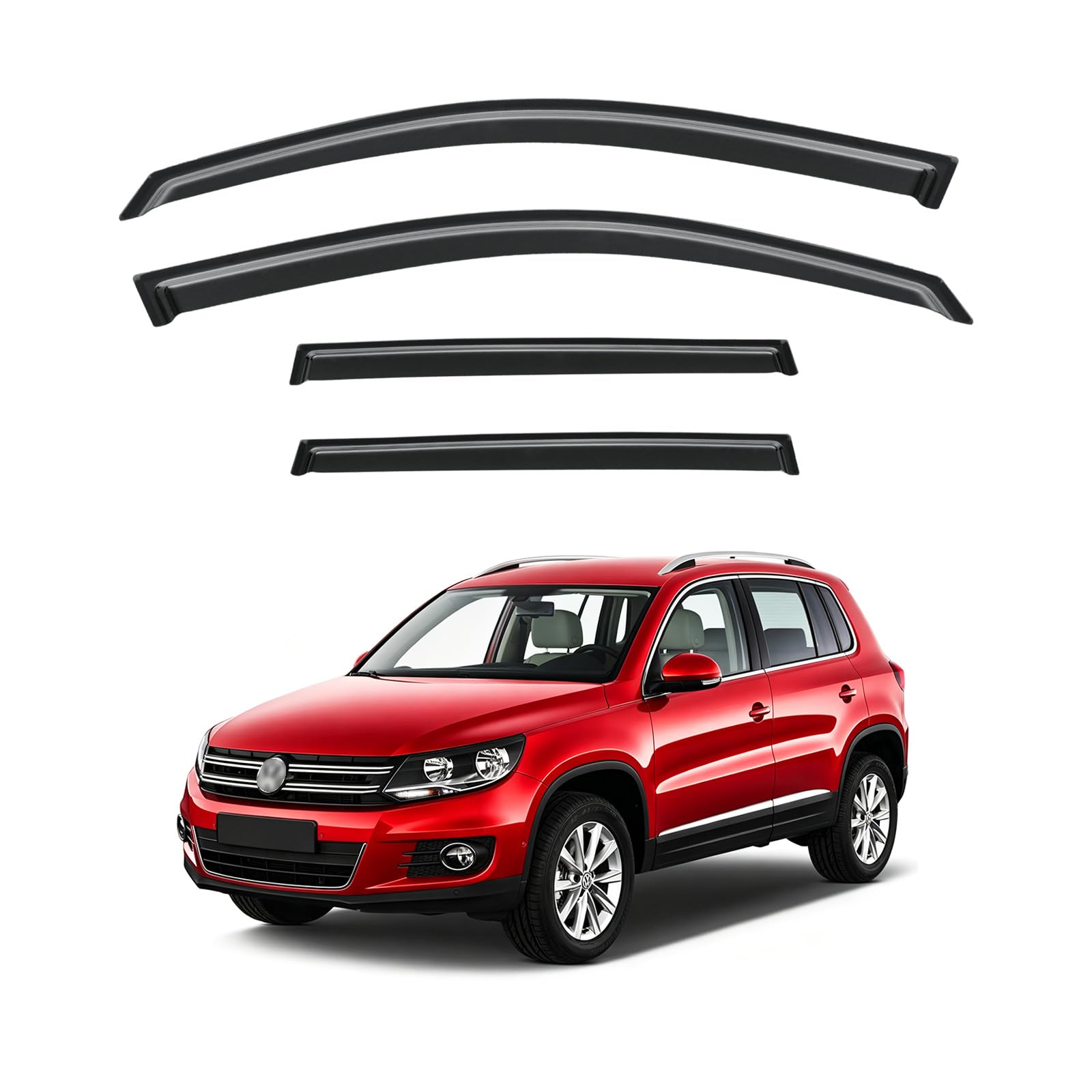 Rain Guards Window Visor for Volkswagen VW Tiguan 2009-2017 Out-Channel