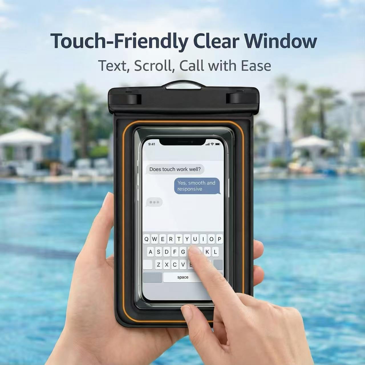 2-Pack IPX8 Floating Waterproof Phone Pouch, Dry Bag with Lanyard, Fits up to 7.2”, Compatible with iPhone 16/15/14/13 Pro Max, Galaxy S25/S24 Ultra, Pixel for Snorkeling, Kayaking(Black-Black) - Image 5