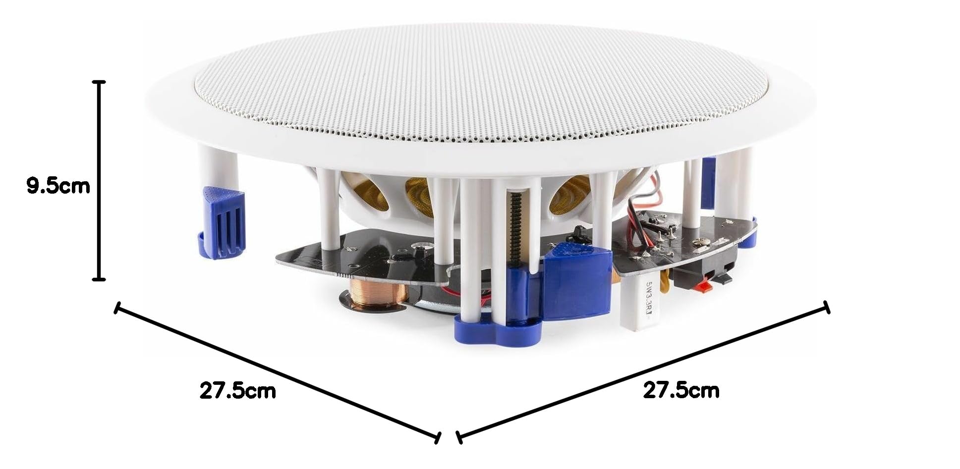 Power Dynamics CSSG8 Enceinte de Plafond Haut de Gamme - Enceinte Passive Basse Impédance - Aluminium