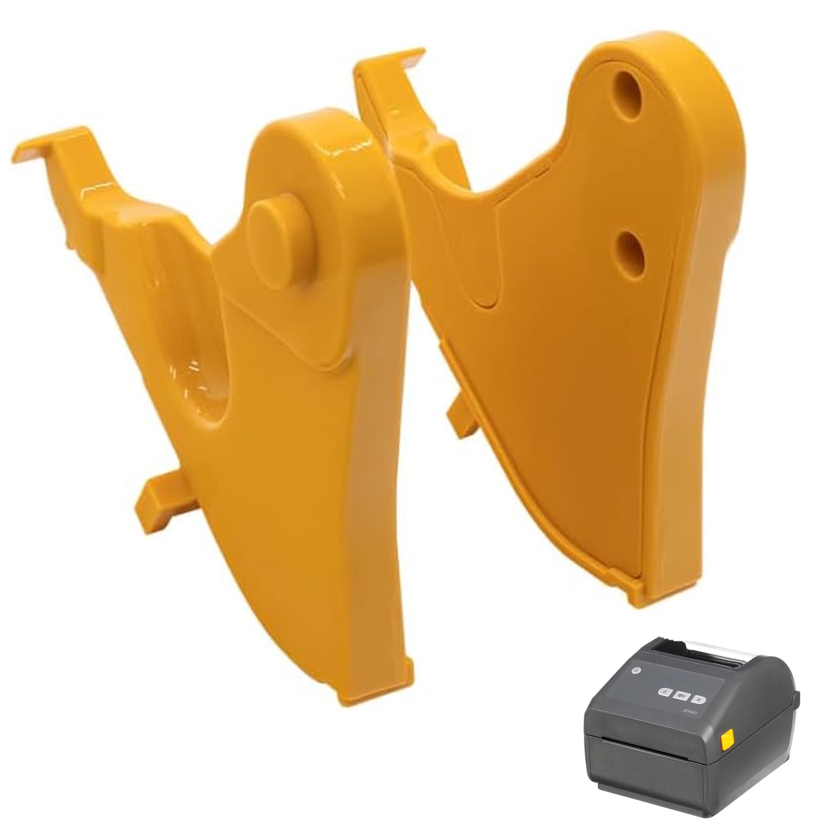 1 Pair Media Support Arms Parts Set for Zebra ZD420D Thermal Label Barcode Printers,Label Paper Buckle/Clip/Holder for Label Maker,Yellow