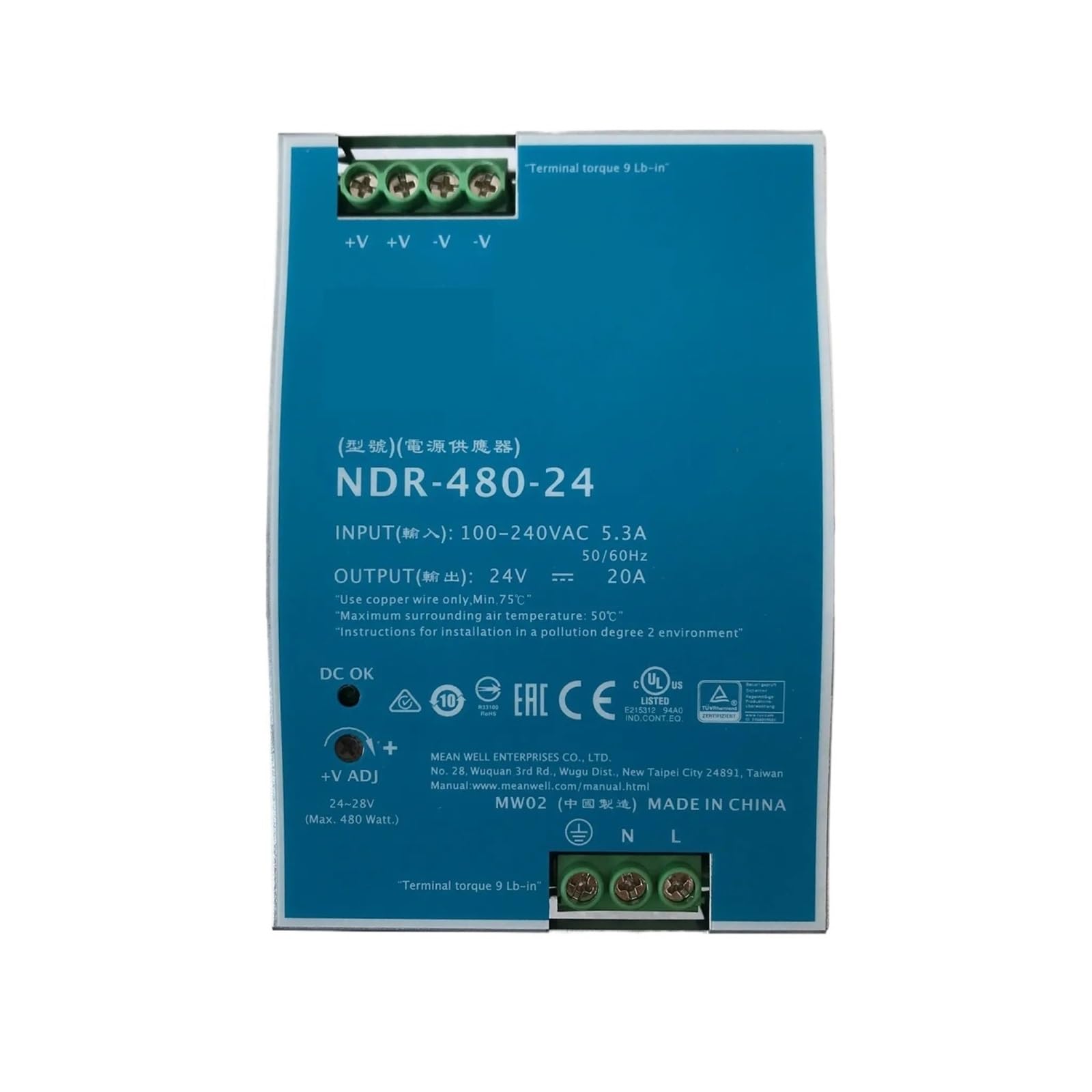 JJKKOZVQF Power Supply NDR-480 NDR-480-24 NDR-480-48 480W(NDR-480-24)