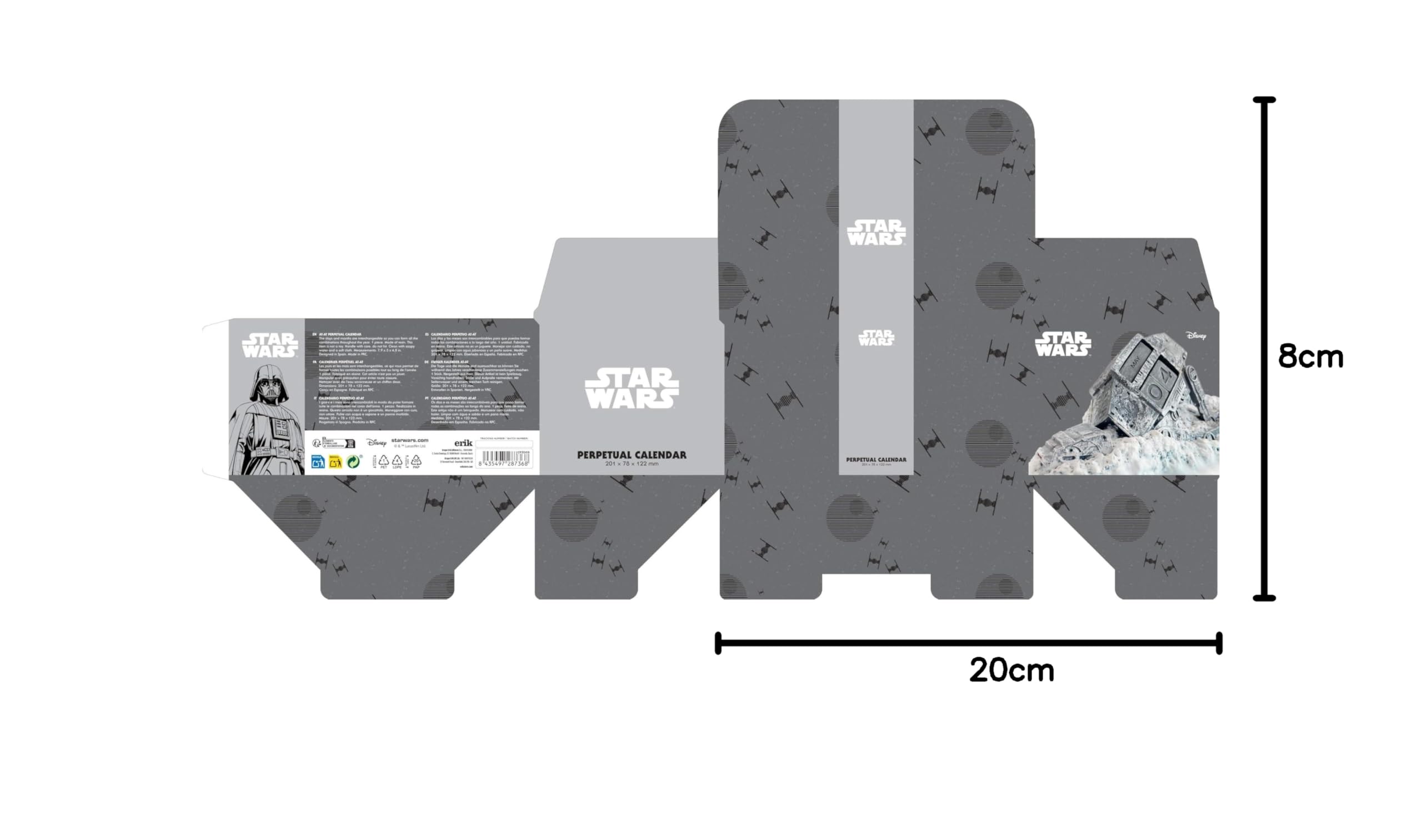 Grupo Erik - Calendrier Perpétuel Star Wars AT-AT | Figurine Calendrier, Calendrier 3D, pour Enfant, Cadeaux Geek