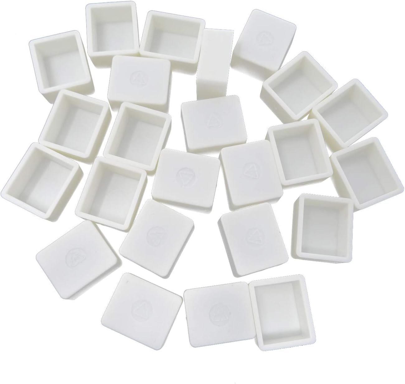 Honbay 24PCS White Plastic Watercolor Half Pans Empty Watercolor Paint Half Pans