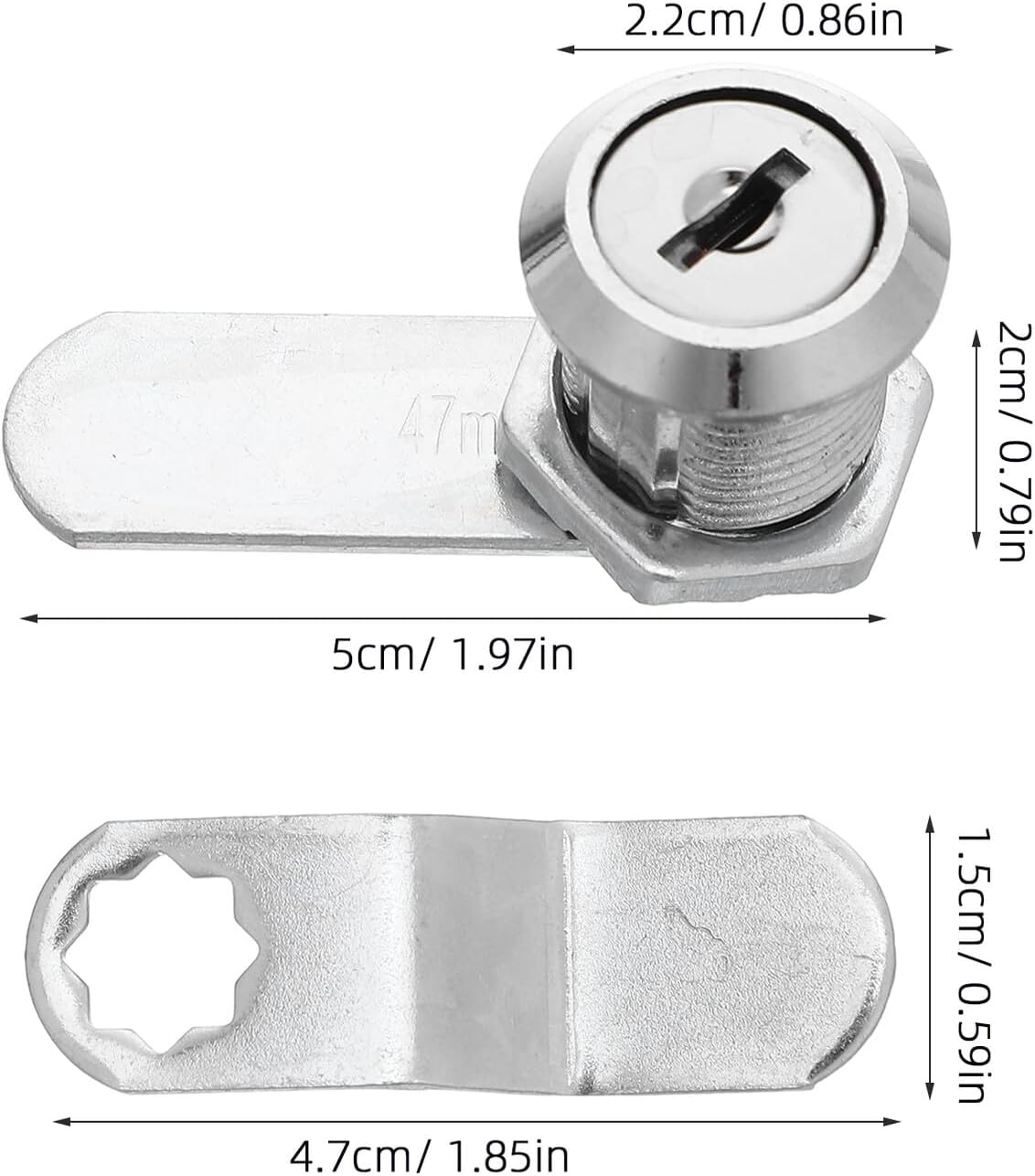 Generic Cam Lock Cabinet Drawer Lock with Keys 5/8" Heavy Duty for Rv Storage Toolbox File Mailbox Replacement 2 Sets
