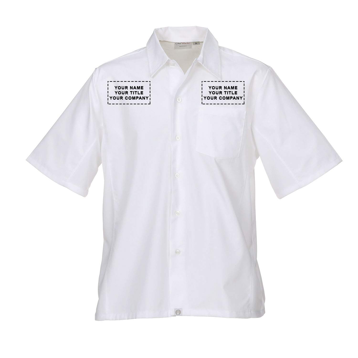 Chef Works Custom Embroidered Mens Cool Vent Cook Shirt, White, M