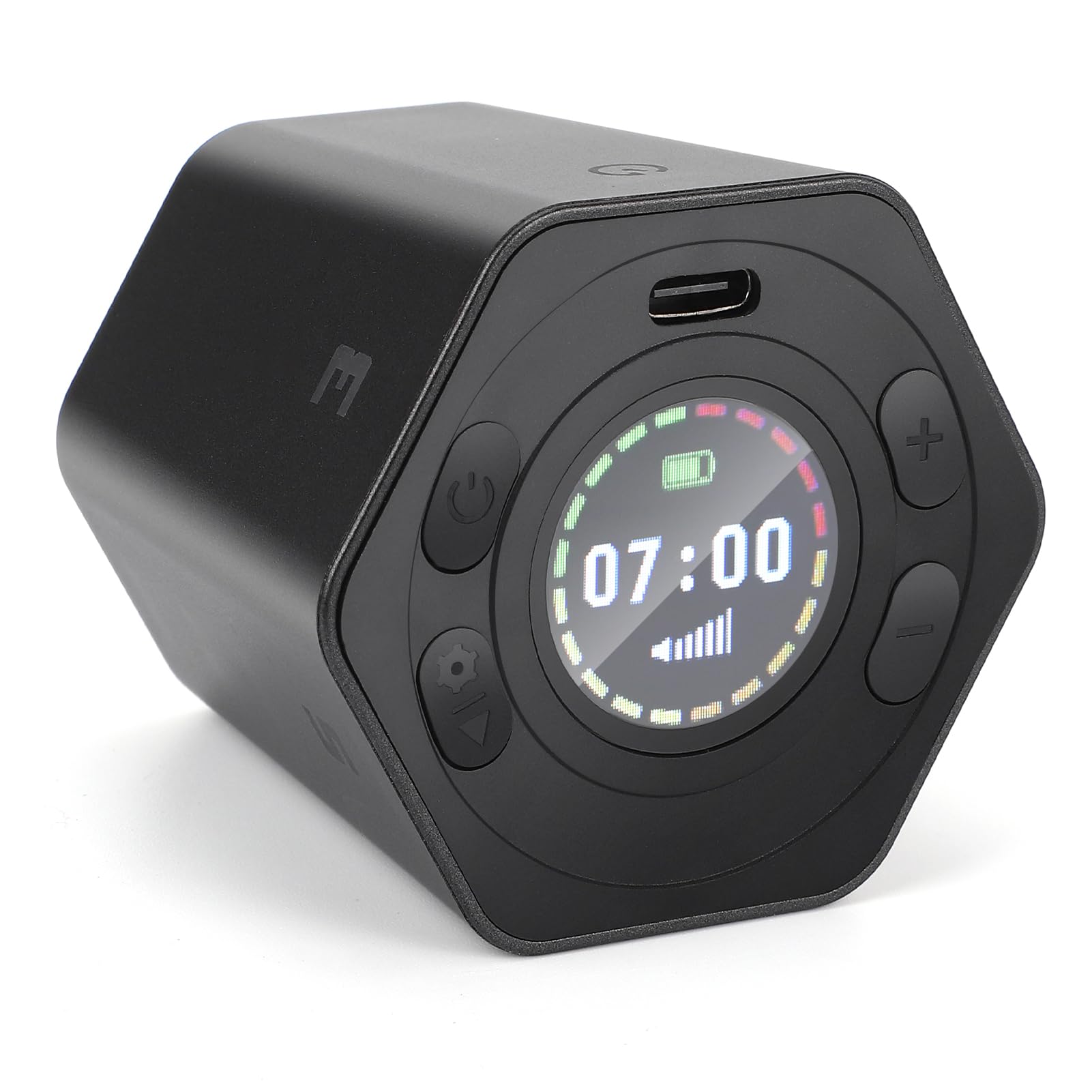 Minuteur hexagonal magnétique rechargeable gris avec alerte sonore