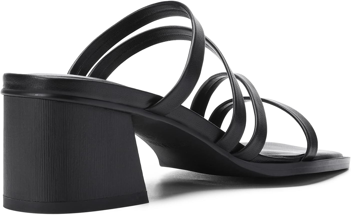 DREAM PAIRS Women's Strappy Heels Block Open Toe Low Heel Chunky Mules Sandals Dress Shoes - Image 4