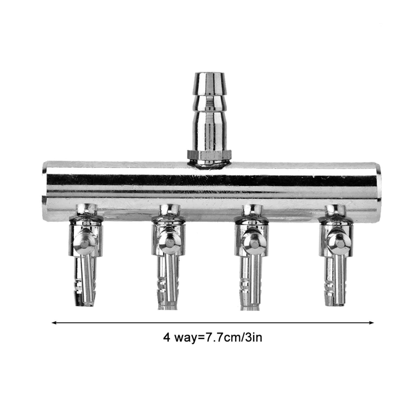 Ejoyous Válvula de Control de Flujo de Aire para Acuario, Divisor de Acero Inoxidable para Acuario (Cabezal Divisor de Cuatro Orificios de 8 a 4 mm)