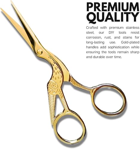 Miniatura 4 de Arolly Tijeras de bordado de estilo retro de 5.51 pulgadas con cuchillas afiladas, tijeras de costura pequeñas multiusos para trabajos artísticos y
