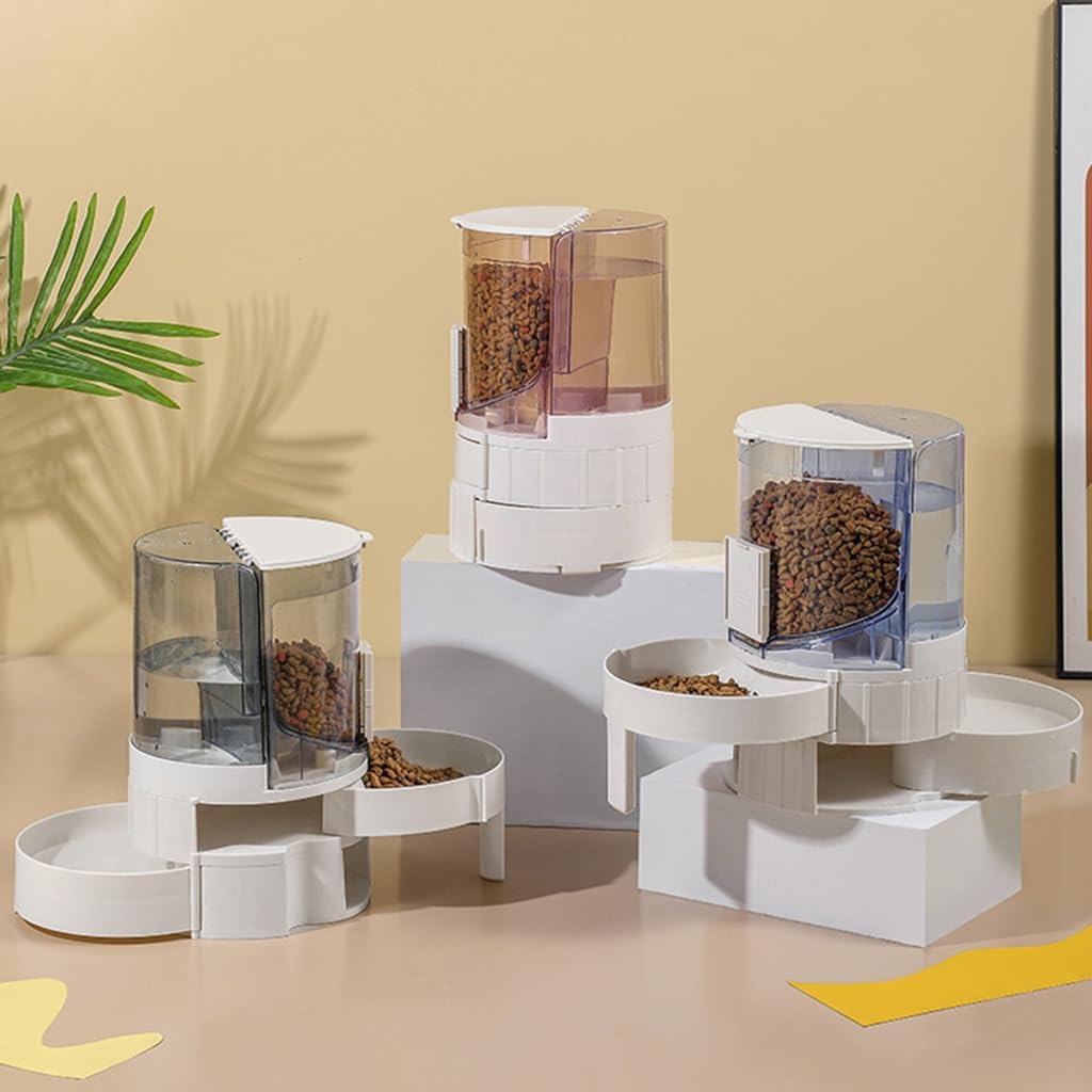 Pet Automatic Feeder Water Dispenser Food Container Large Capacity Dog Feeding Bowl Water Dispenser for Small Cats Dogs