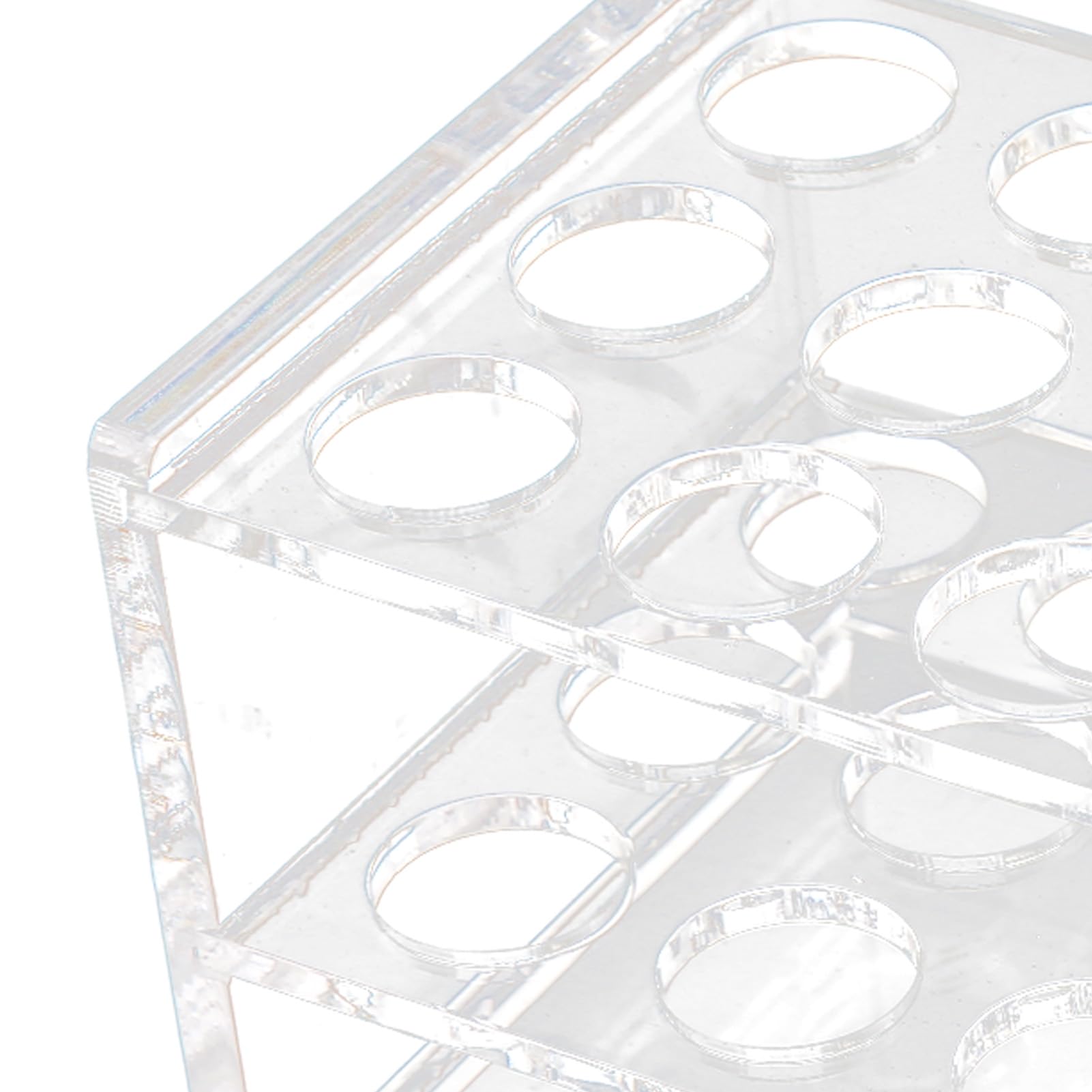 Gradilla para Tubos de Ensayo Acrílico Transparente 18 Orificios para Tubos de 17mm