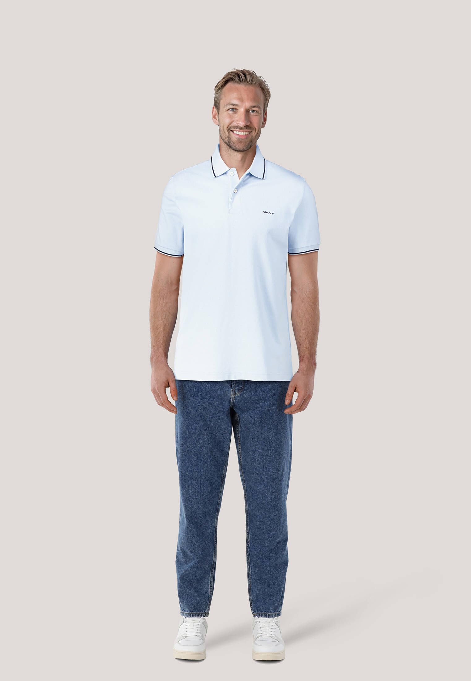 GANT Herren Poloshirt - MD. Summer Pique SS Rugger, Halbarm, Knopfleiste