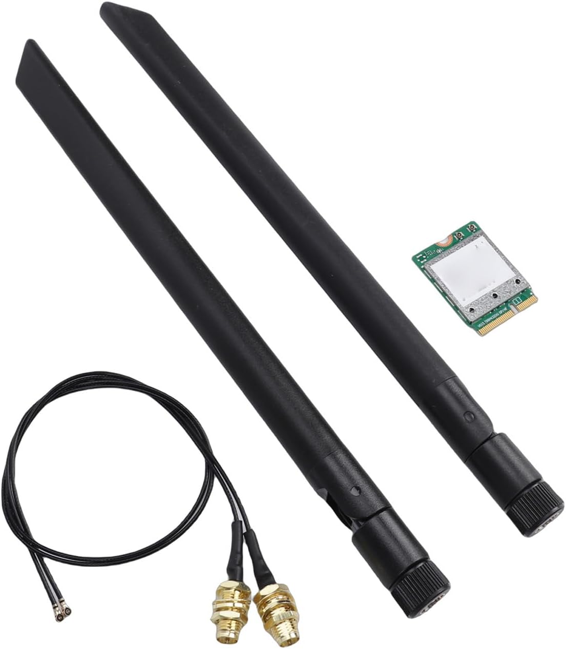 WiFi 7 Wireless Card, M.2 Module for Desktop PC with Dual Antennas, 5.8Gbps Tri-Band 2.4G/5G/6GHz Adapter Supporting 4K QAM