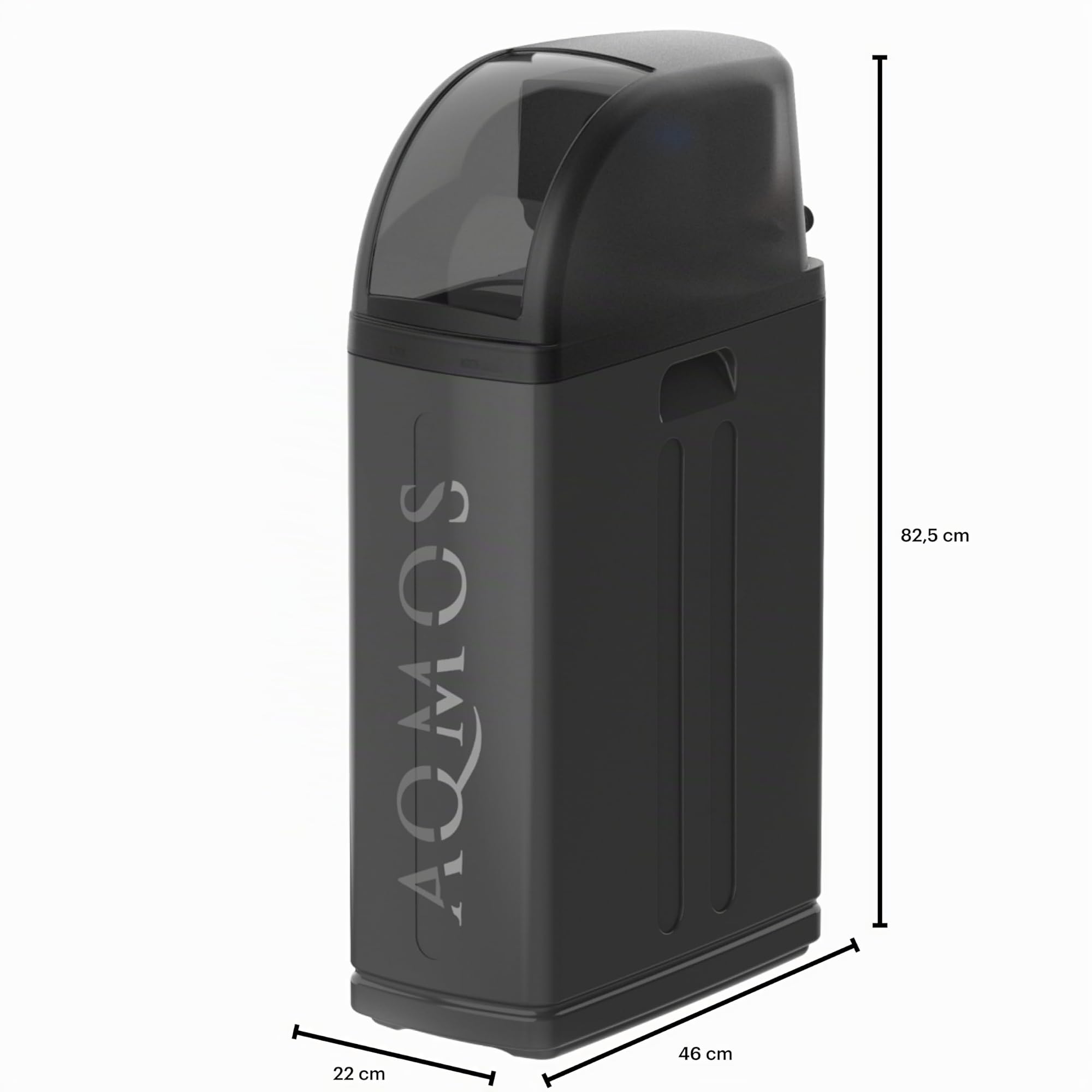 Aqmos R2D2-48 Black Edition Suavizador de agua con kit de conexión de 1" y bloque de montaje de 1" | Suavizador para casas de hasta 5 personas | Sistema de descalcificación para agua blanda