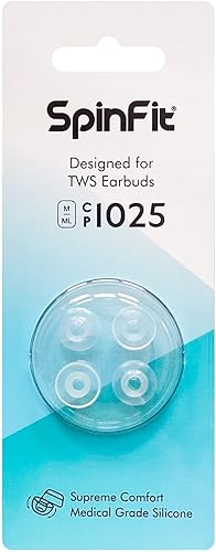 SpinFit CP1025 - MLM - Puntas para los oídos patentadas de silicona de grado médico, ajuste seguro y comodidad suprema para MTW3, Galaxy Buds 2,