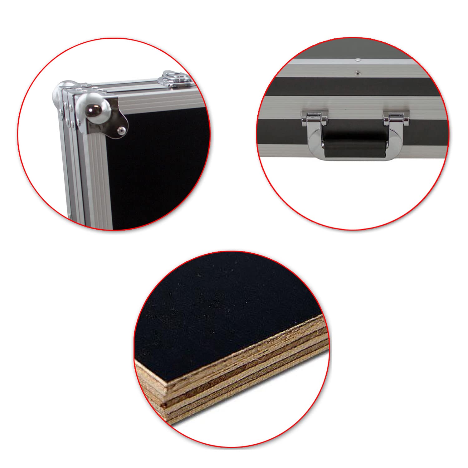 Flightcase universal Transportkoffer für Equipment, Werkzeug, technische Geräte | mit universell anpassbarem Schaumstoff | Schutzkiste, abschließbar | ACC-2 SATISFIRE