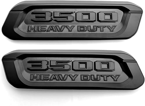 Paquete de 2 emblemas OEM 3500 resistentes para insignias laterales izquierdos derechos capó 3D ABS compatible con 3500 negro