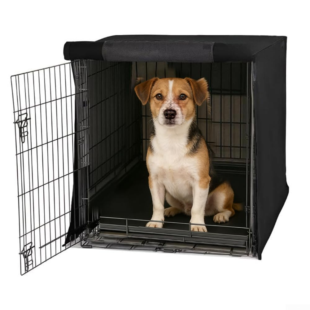 Funda impermeable para jaula de mascotas, protector de polvo Oxford 210D, resistente al viento, con malla enrollable para camping, viajes, patio (76 x 48 x 53 cm)