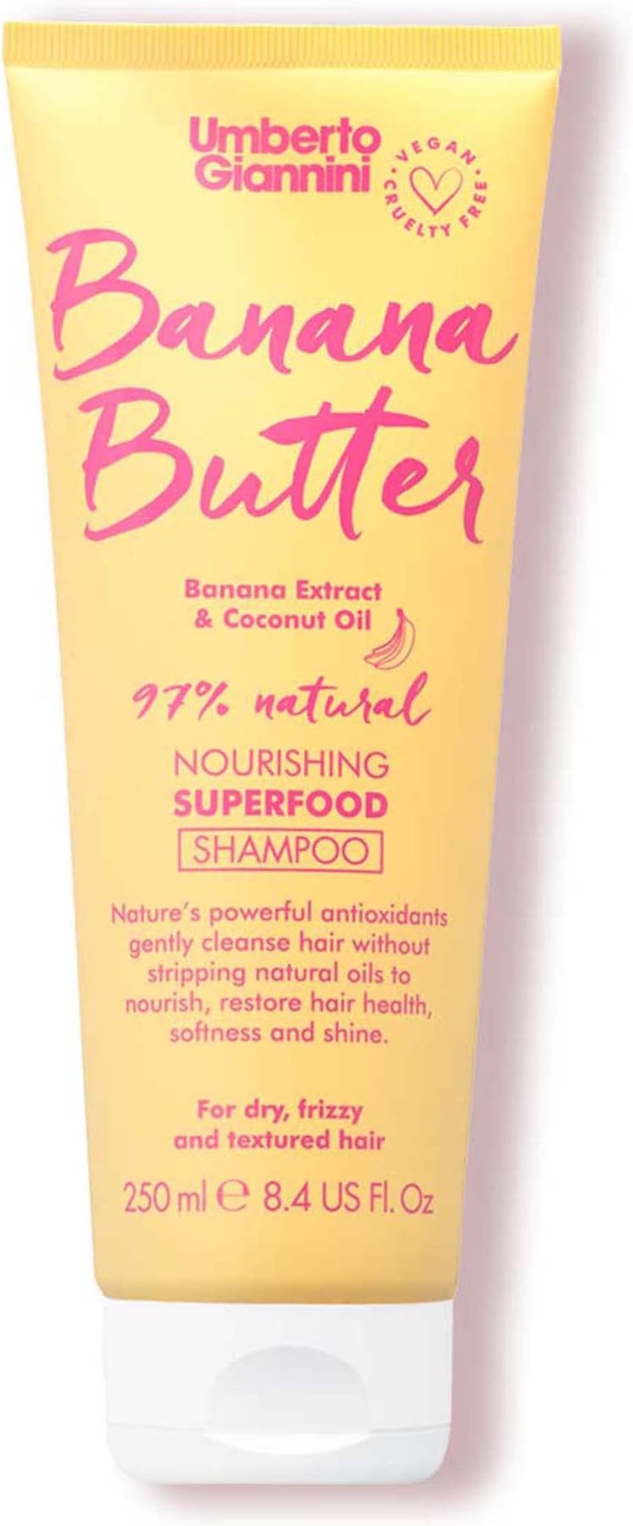 Banana Butter Nourishing Superfood Shampoo, Vegan & Cruelty Free Moisturising Formula for Dry, Textured or Frizzy Hair