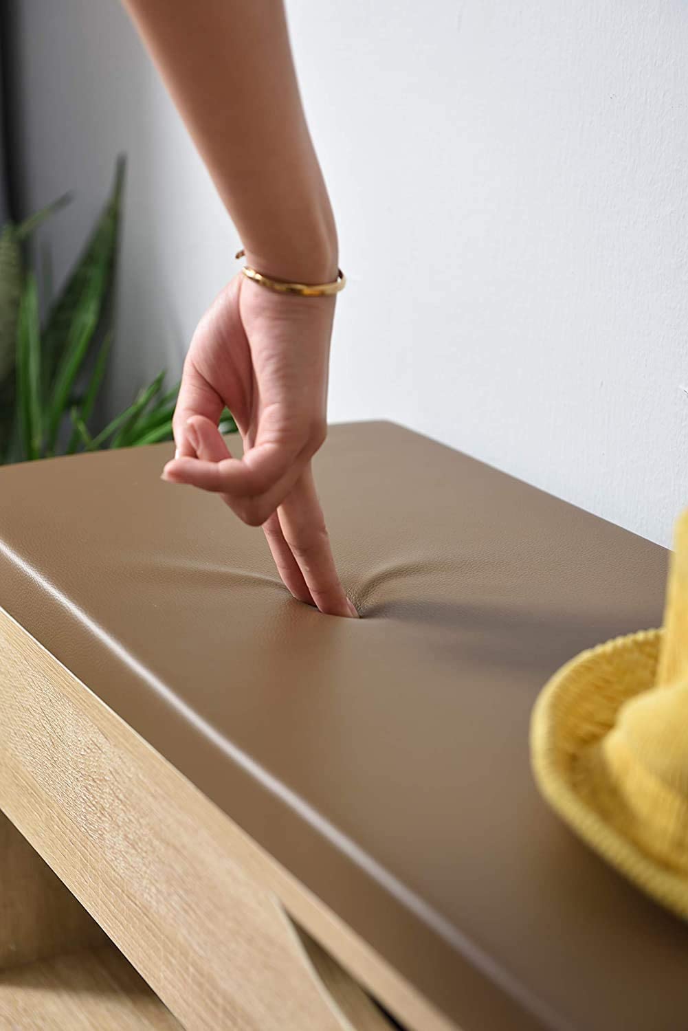 Cuscino impermeabile per panca in finta pelle con scarpiera, per esterni, giardino, patio, per 2/3/4 persone, include lacci di sicurezza per sala da pranzo e pianoforte