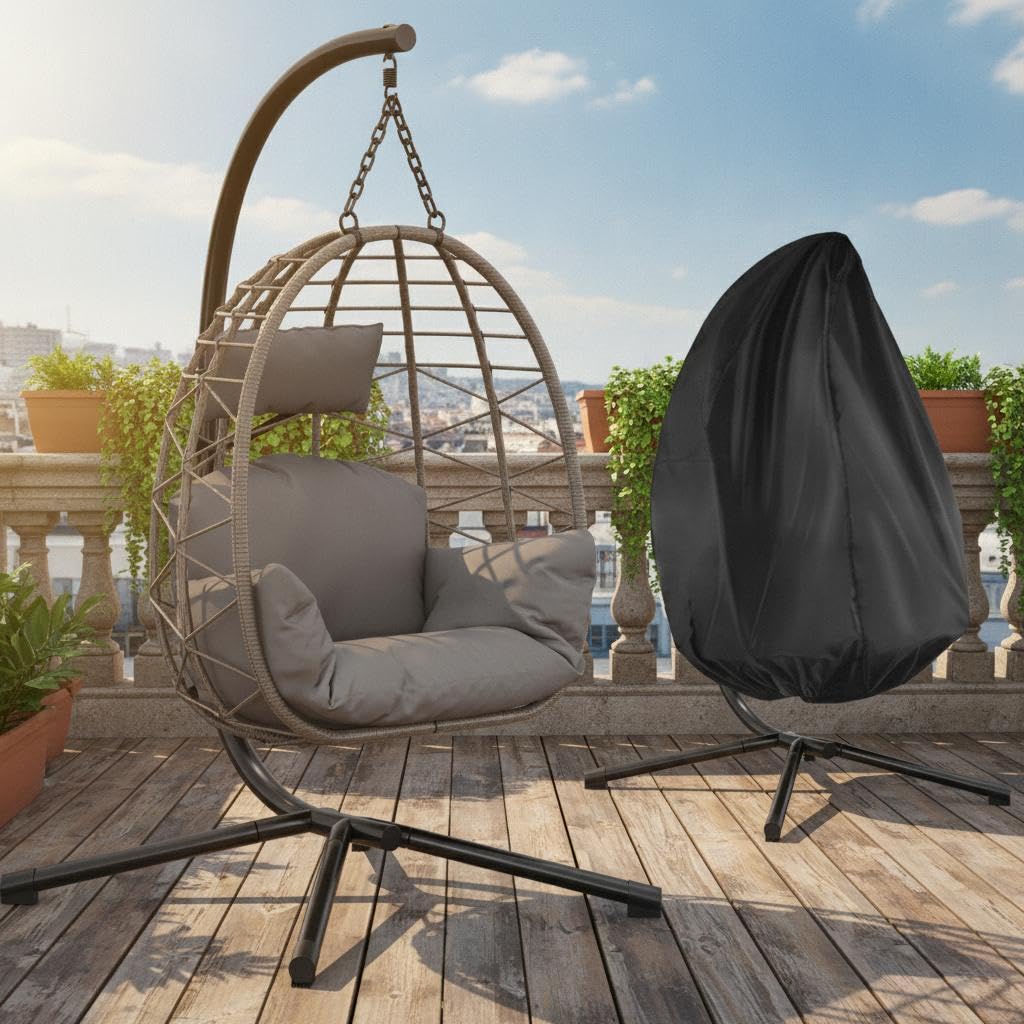 Litake Silla Colgante Huevo con Soporte Acero Plegable
