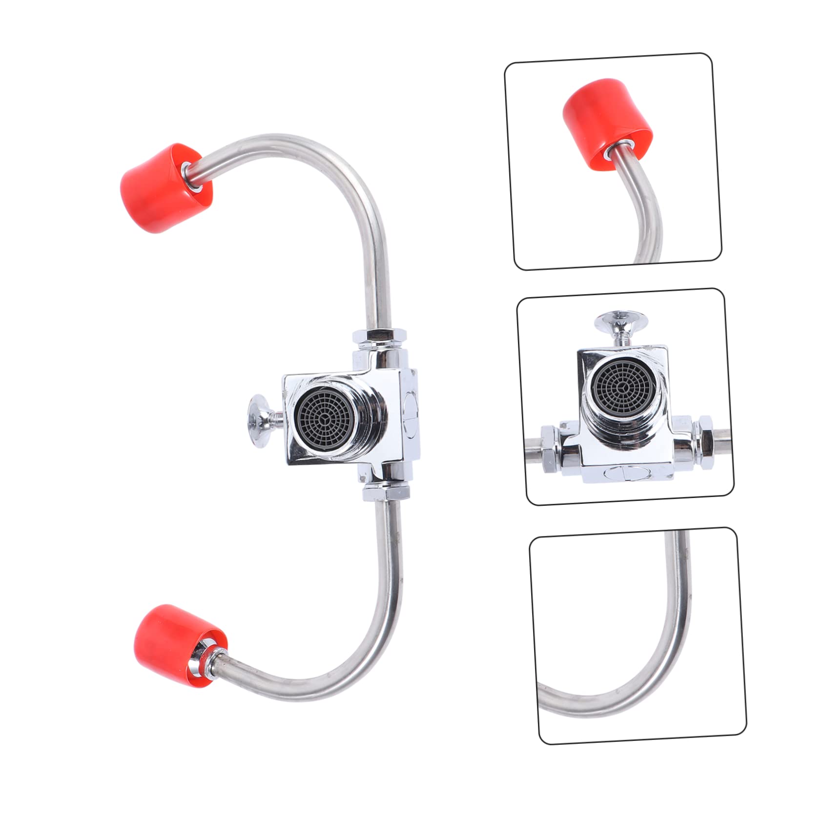 Lavaojos Montado Grifo de Acero Inoxidable 304, Plata | Activación Rápida, Caudal Regulable, para Laboratorios y Fábricas Químicas