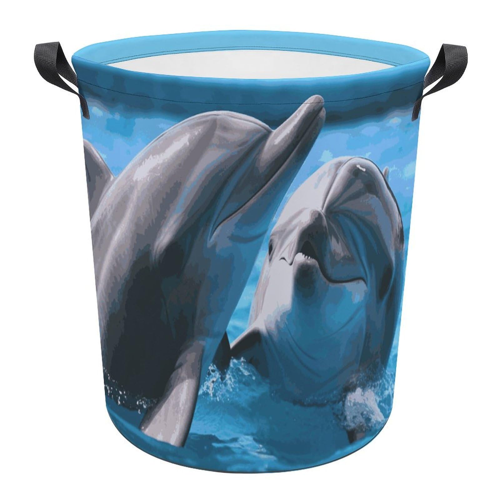 Grand panier à linge pliable dauphins grand format pour chambre