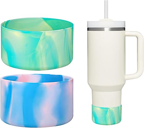 HEYSKAY Base protectora de silicona para botas Stanley Quencher Adventure de 40 onzas y vaso Stanley IceFlow de 20 onzas y 30 onzas, y compatible