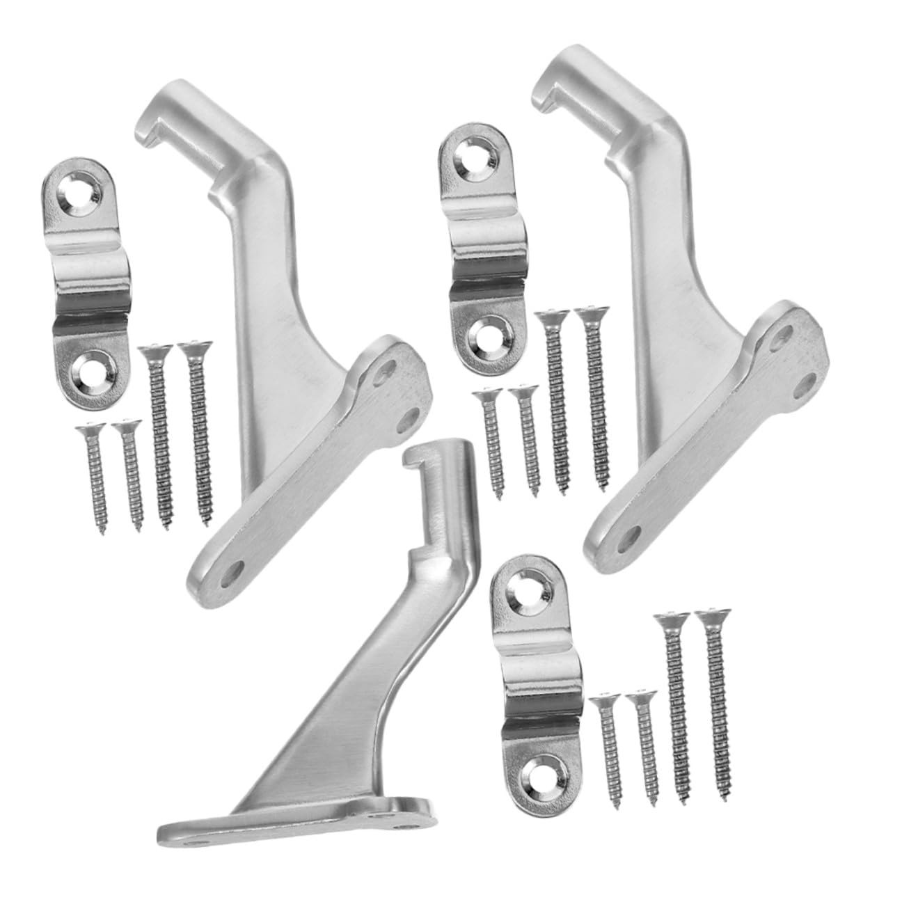 Staffe per Corrimano Scale in Acciaio Inox Argento, 3 Set