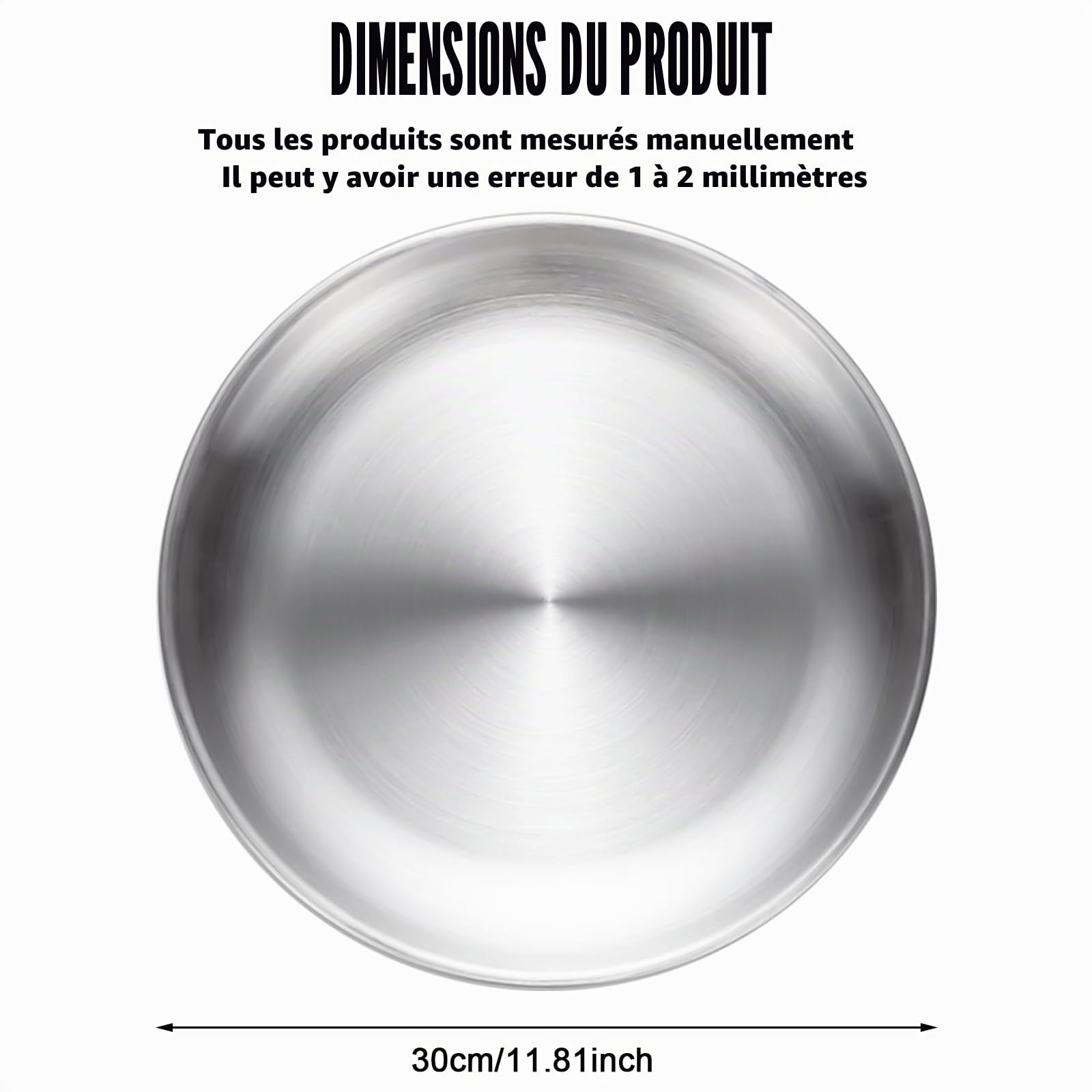 GOMETY Lot de 4 plaques à pizza rondes en acier inoxydable - 30 cm - Classique - Pour pizza - Passe au lave-vaisselle - Argent