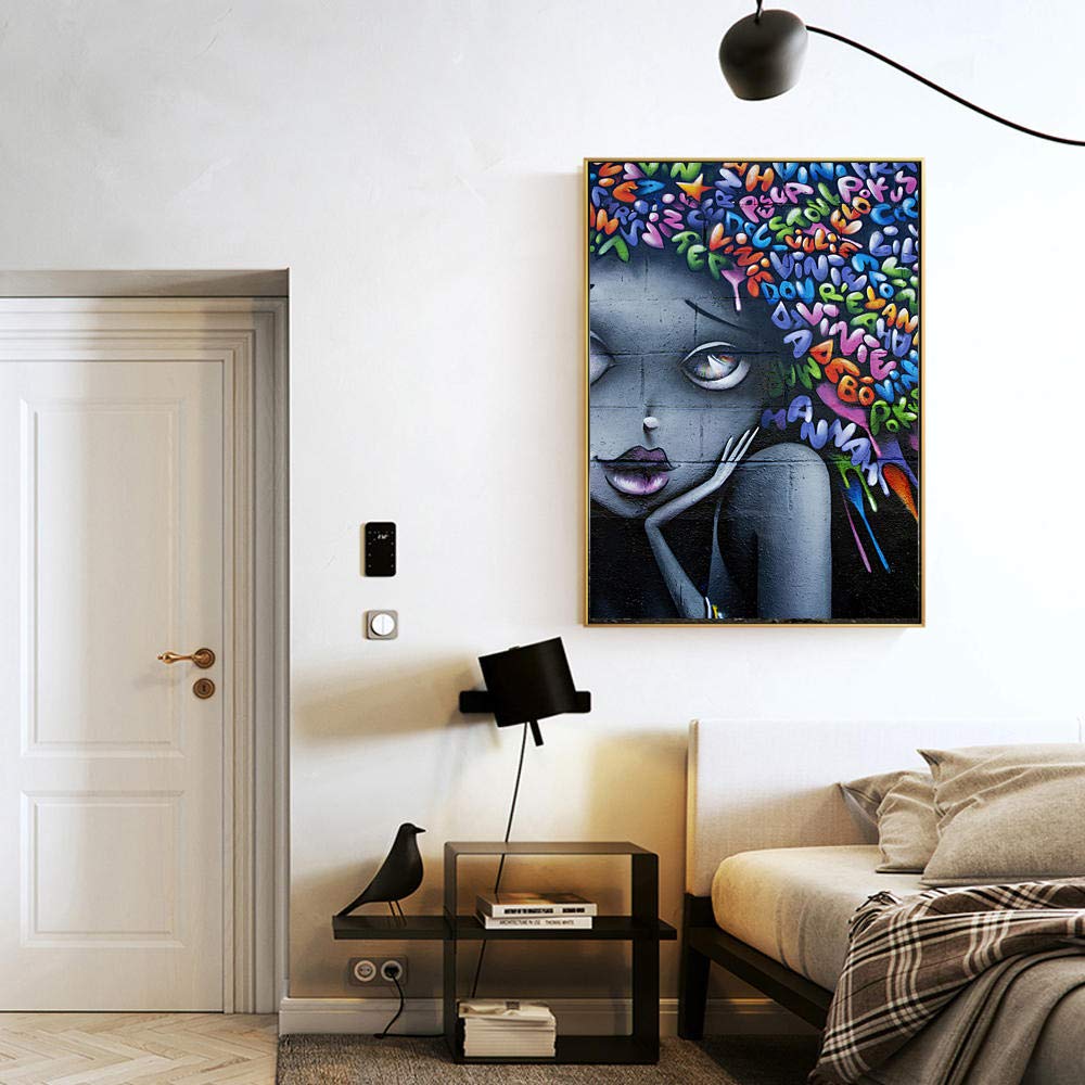 Lienzos artísticos de niñas tipo Wall Street para transformar tu salón con arte urbano 6