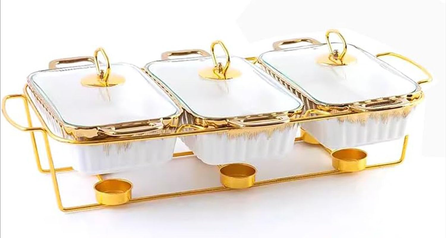Plats à frire en acier inoxydable plateaux chauffants céramique événements