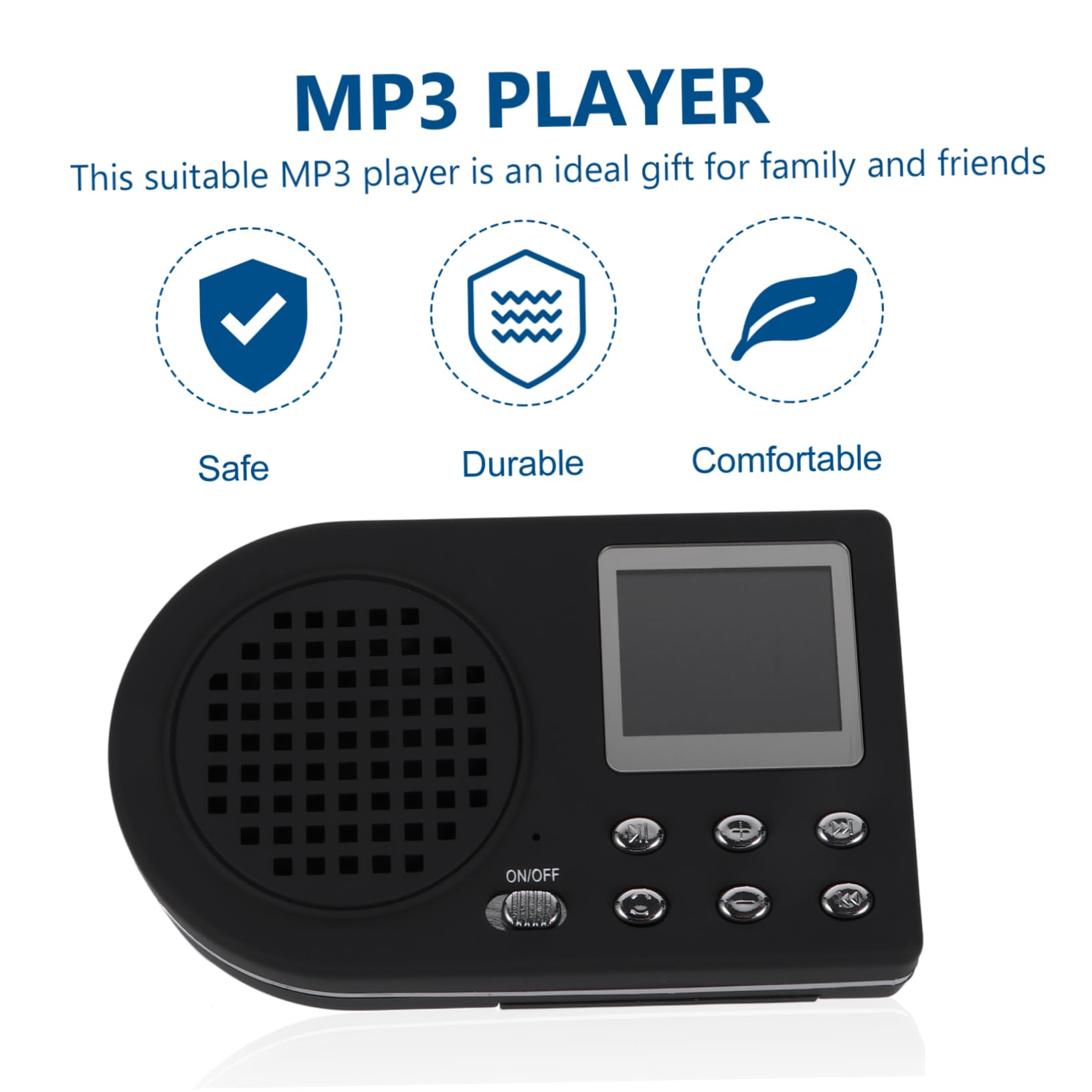 Veemoon Lettore Musicale Portatile Mp3 Nero con Design a Clip Appesa in Plastica, Cavo USB Incluso, come Regalo per Famiglia e Amici