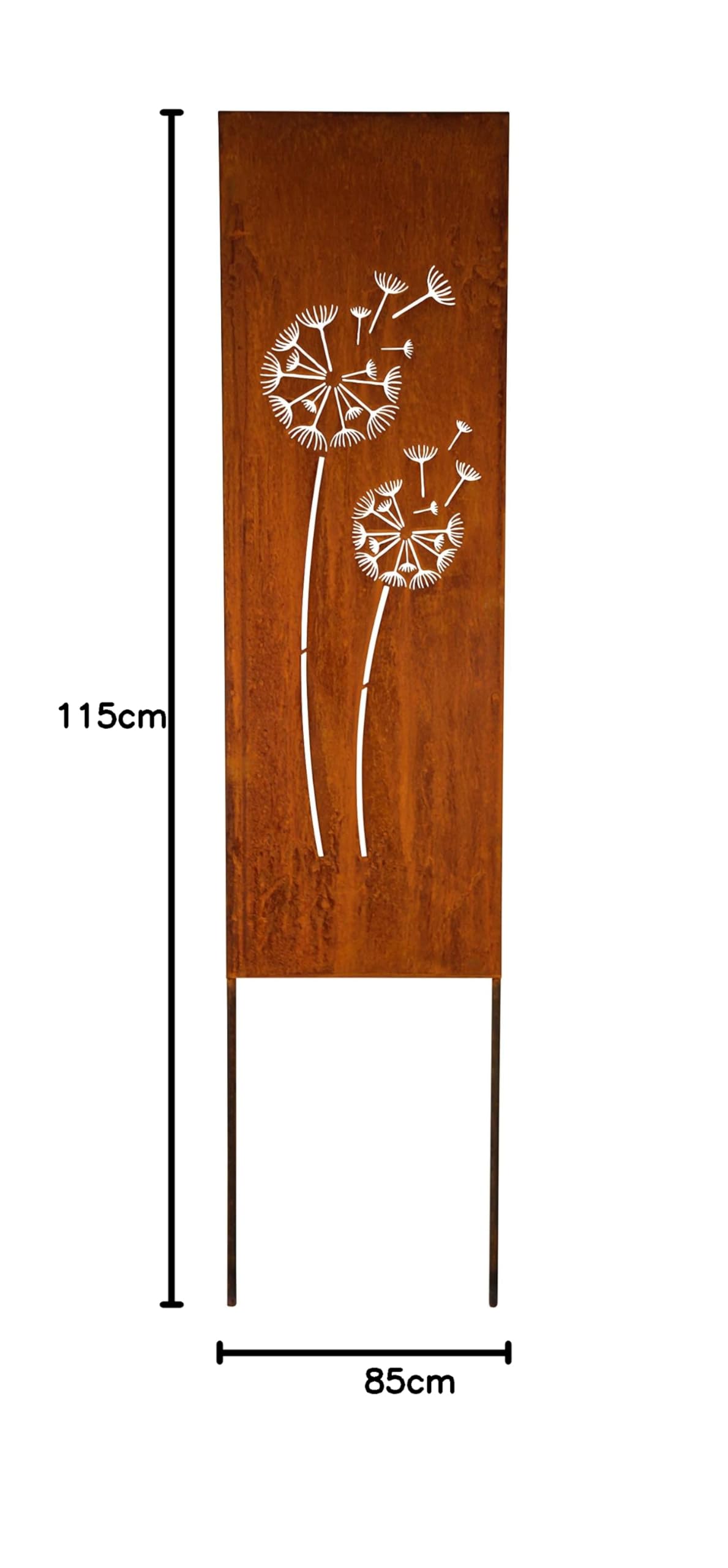 Schild Spruchtafel Gartenschild Edelrost rostige Gartendeko 115cm Edelrost Gartenstecker Rost Pusteblume